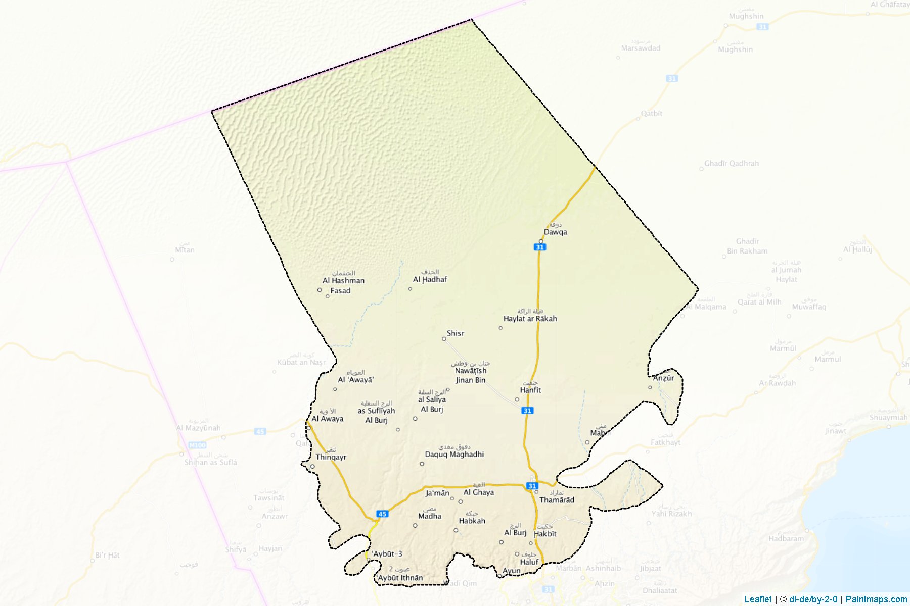 Muestras de recorte de mapas Thumrayt (Dhofar)-1