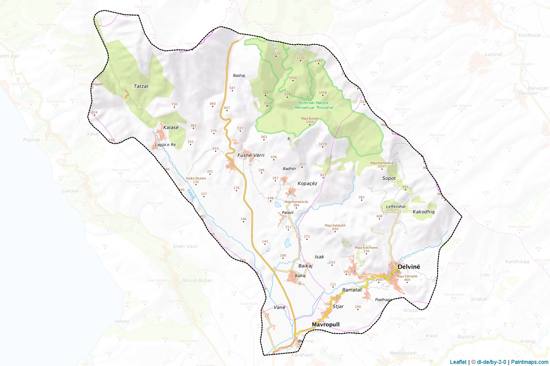 Delvinë ilçesi (Avlonya ili) Haritası Örnekleri-1