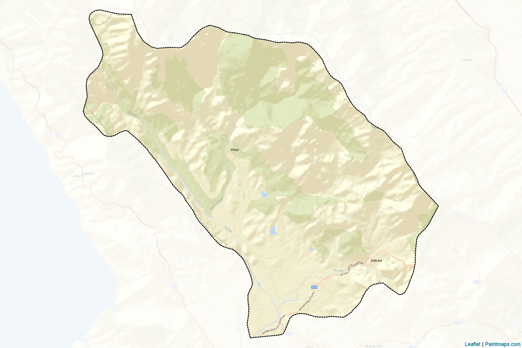 Muestras de recorte de mapas Delvinë (Vlorë)-2