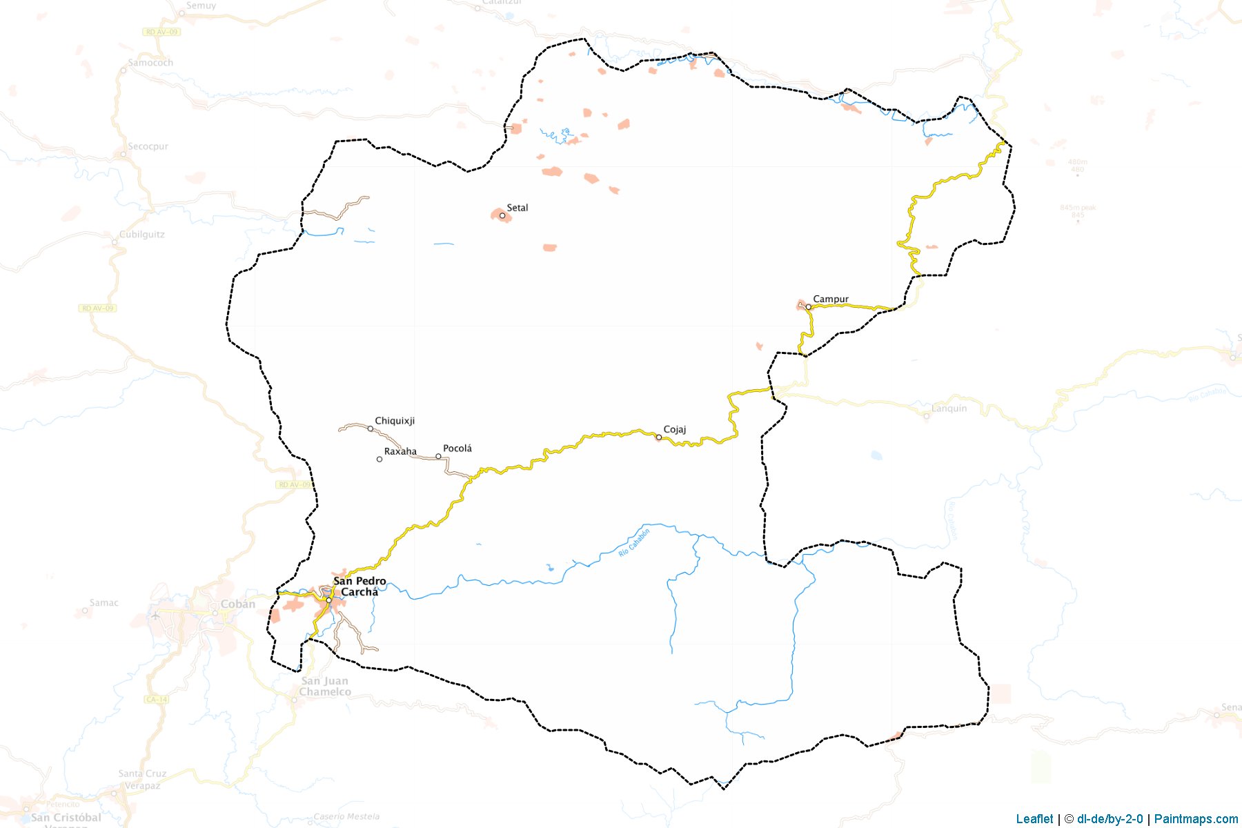 San Pedro Carchá (Alta Verapaz) Map Cropping Samples-1