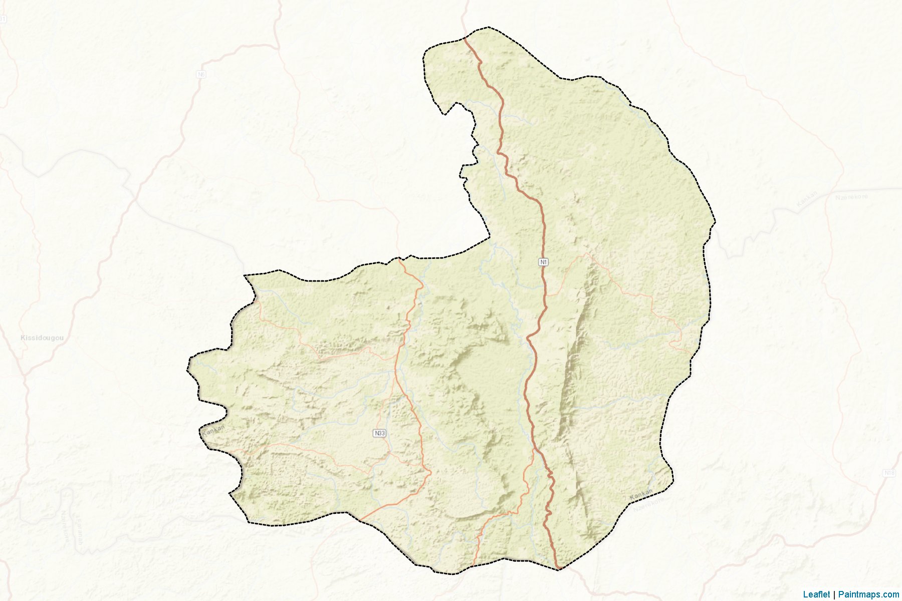 Muestras de recorte de mapas Kerouane (Kérouané)-2