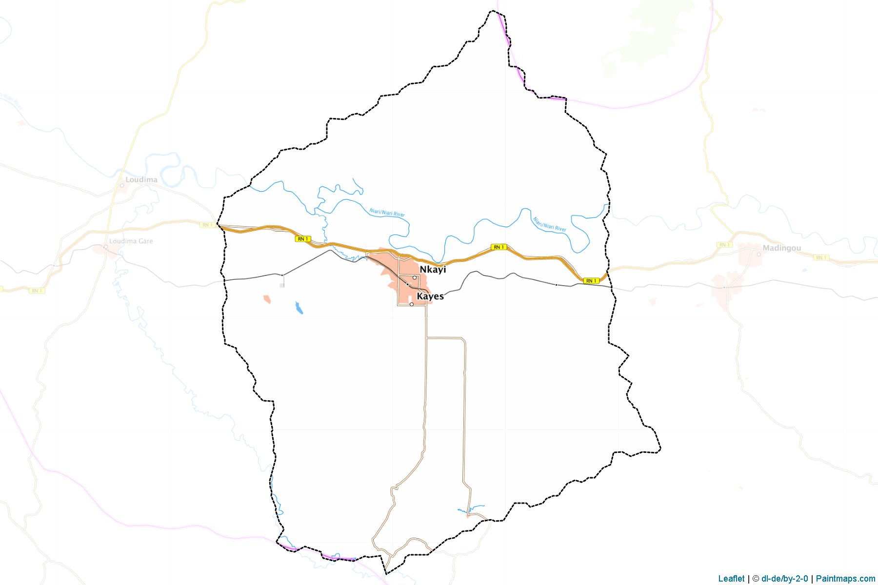 Muestras de recorte de mapas Nkayi District (Bouenza)-1