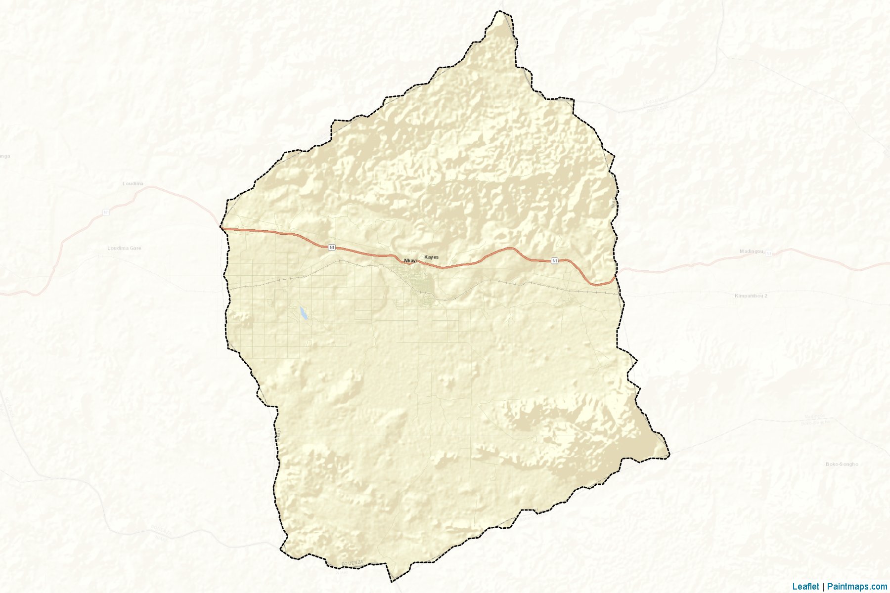 Muestras de recorte de mapas Nkayi District (Bouenza)-2