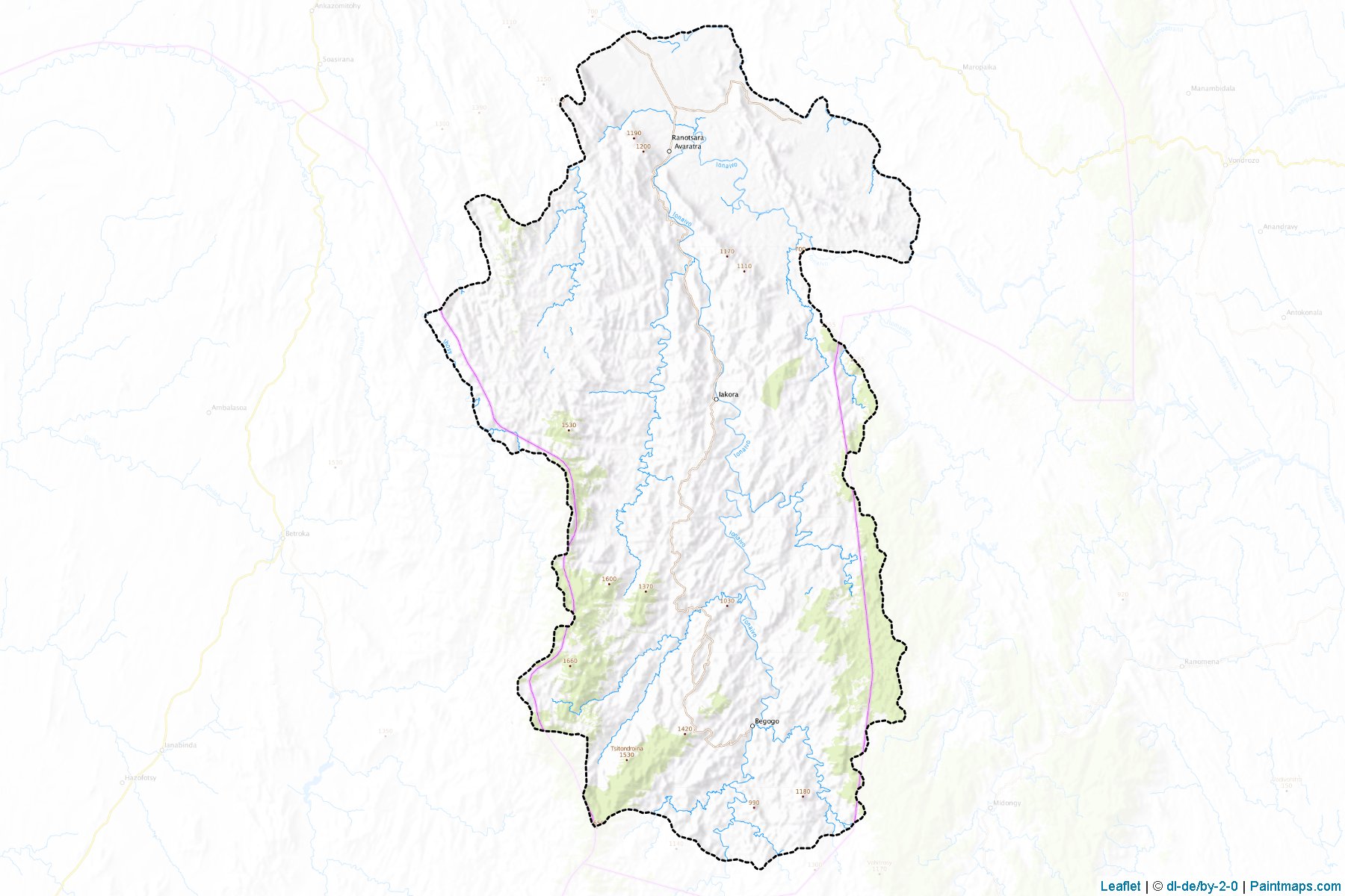 Muestras de recorte de mapas Iakora (Ihorombe)-1