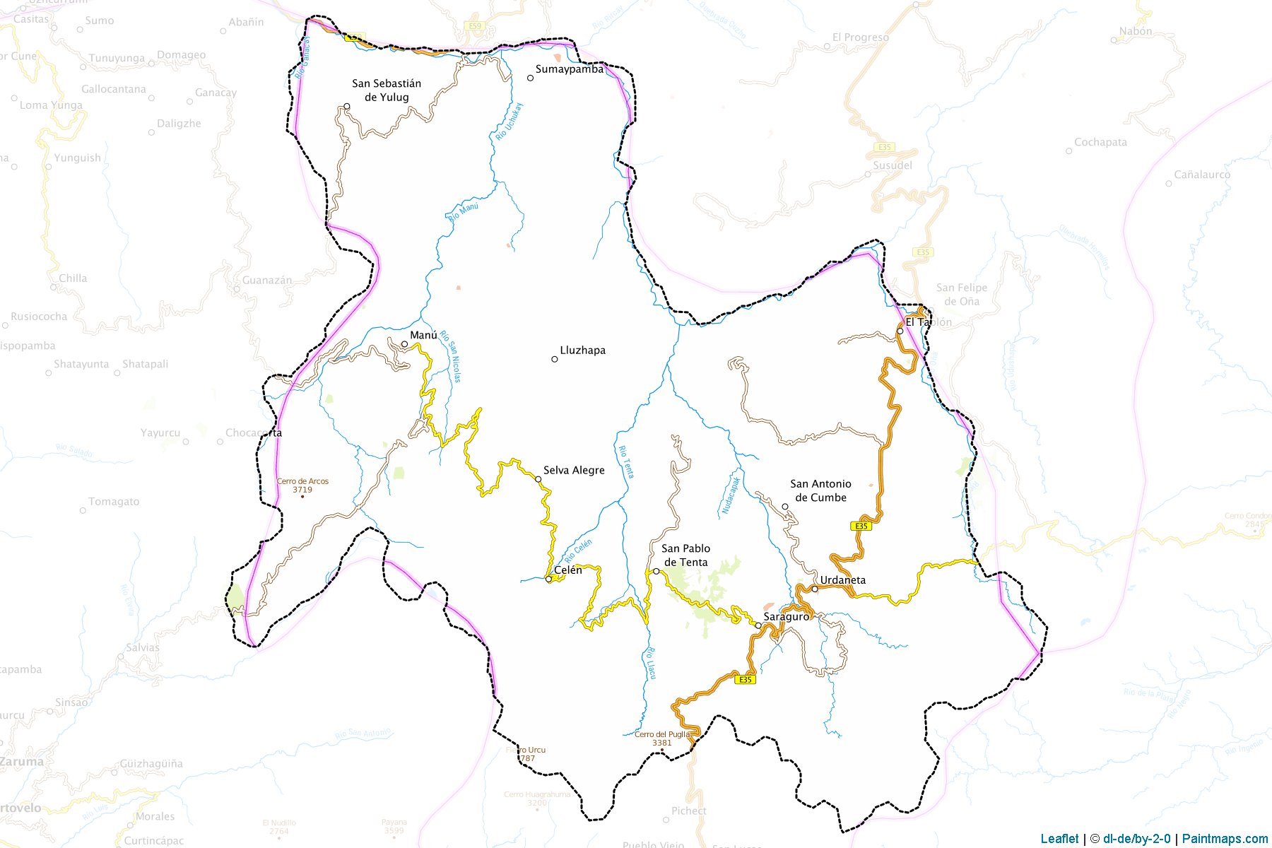 Muestras de recorte de mapas Saraguro (Loja)-1