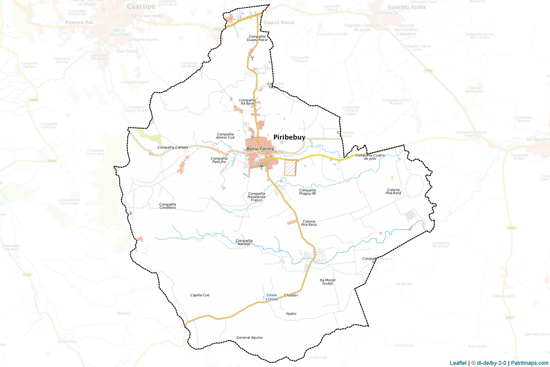 Muestras de recorte de mapas Piribebuy (Cordillera)-1