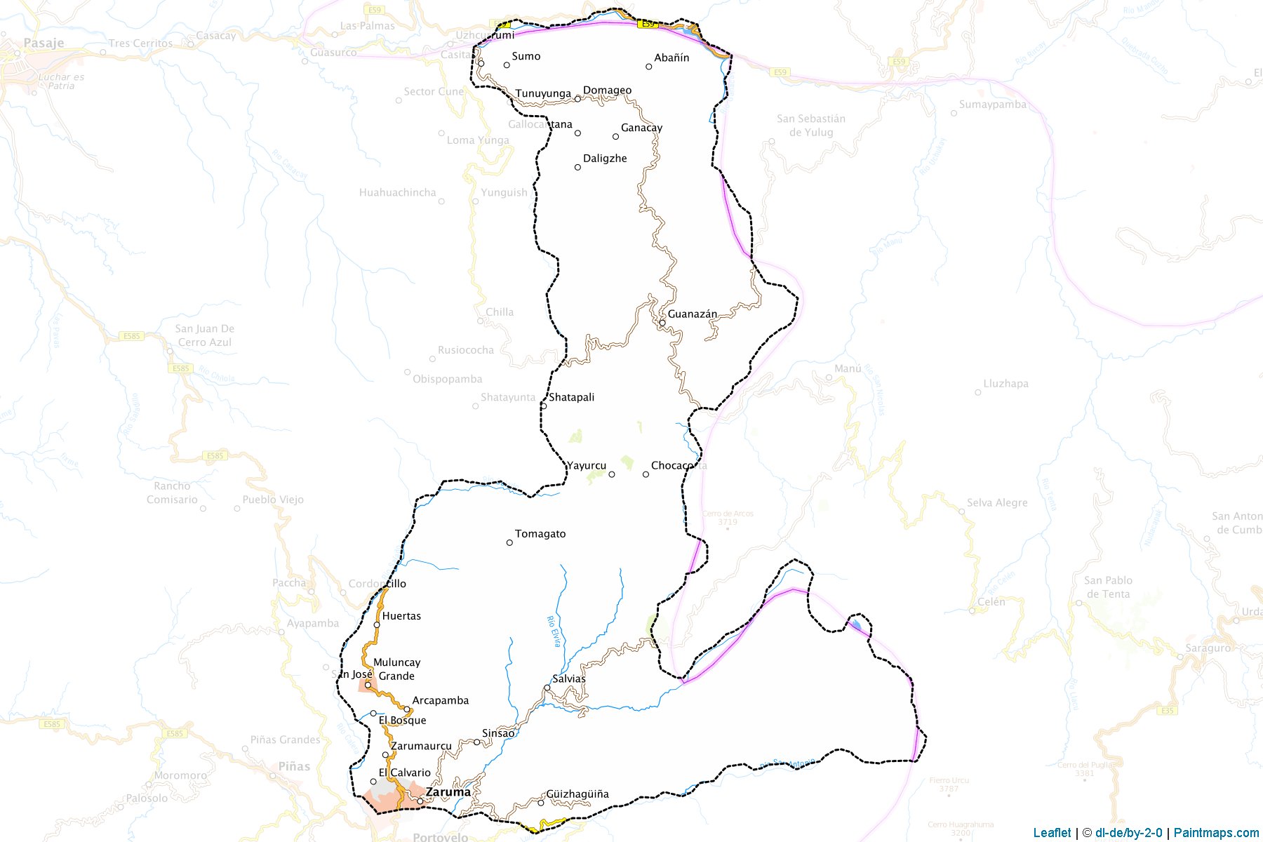 Muestras de recorte de mapas Zaruma (El Oro)-1