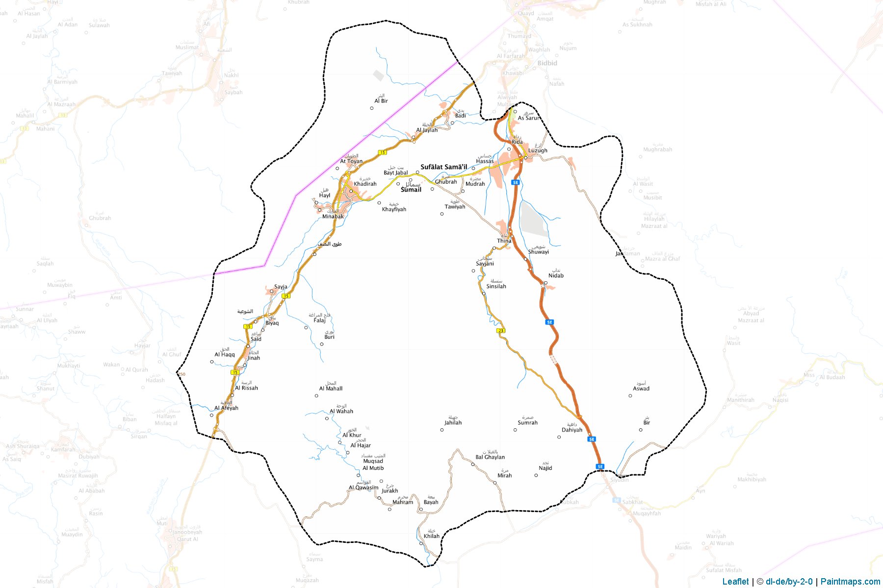 Muestras de recorte de mapas Samail (Ad Dakhliyah)-1