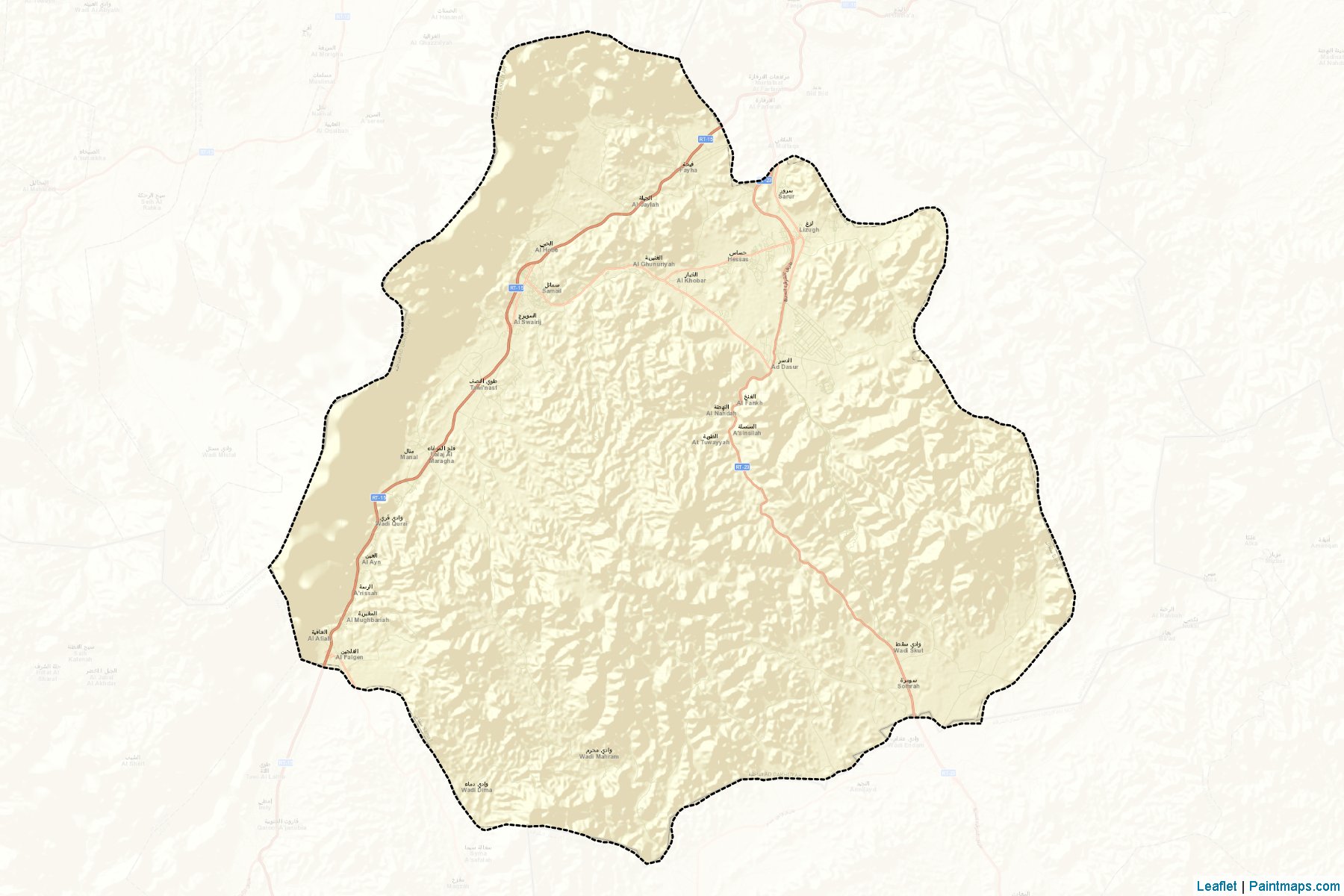 Muestras de recorte de mapas Samail (Ad Dakhliyah)-2