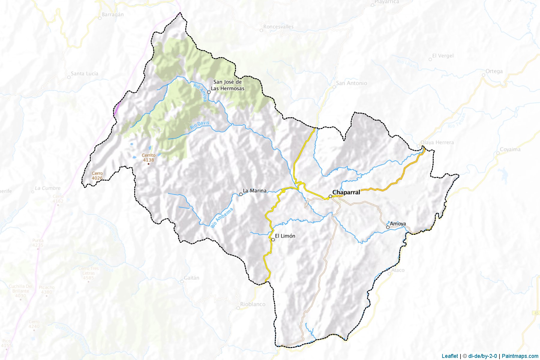 Chaparral (Tolima) Haritası Örnekleri-1