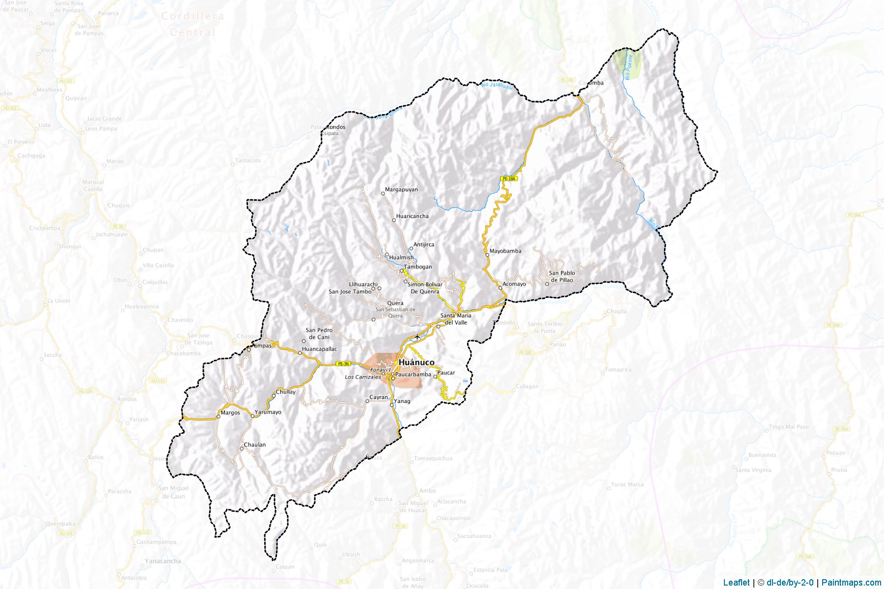 Huánuco (Huanuco) Map Cropping Samples-1