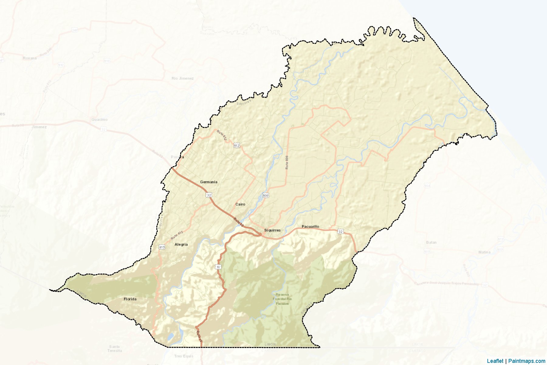 Muestras de recorte de mapas Siquirres (Limón)-2