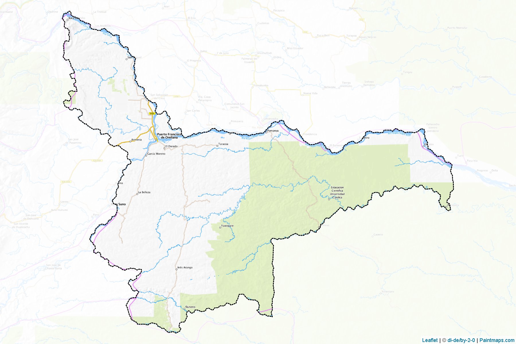 Muestras de recorte de mapas Orellana (Orellana)-1