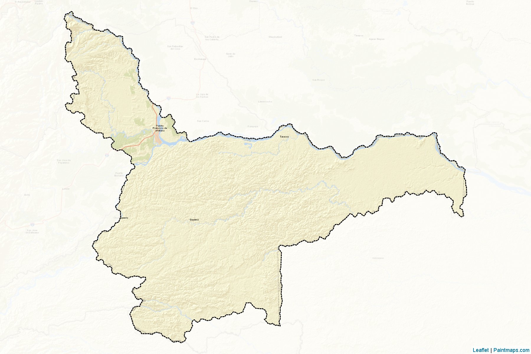 Muestras de recorte de mapas Orellana (Orellana)-2