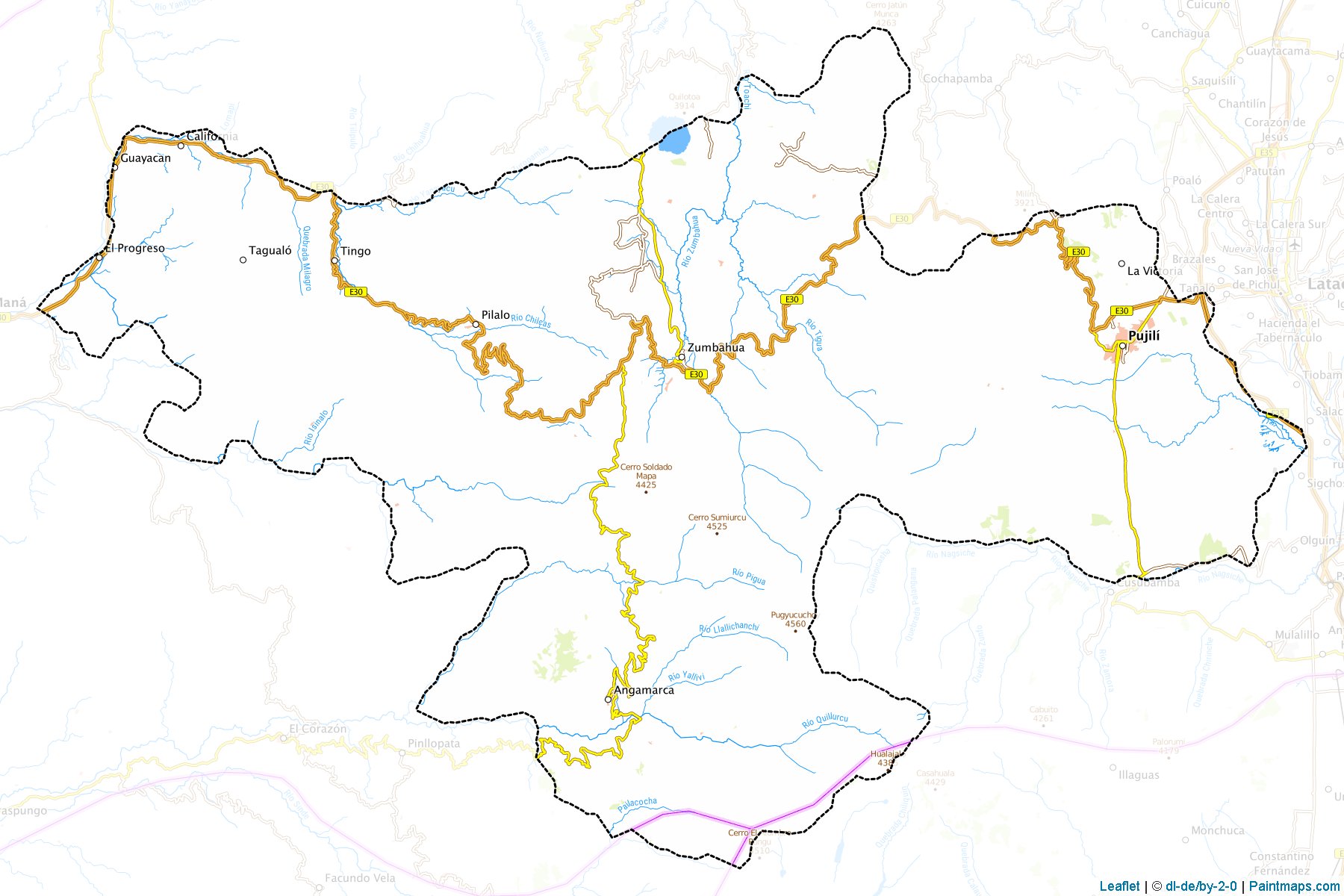 Muestras de recorte de mapas Pujilí (Cotopaxi)-1