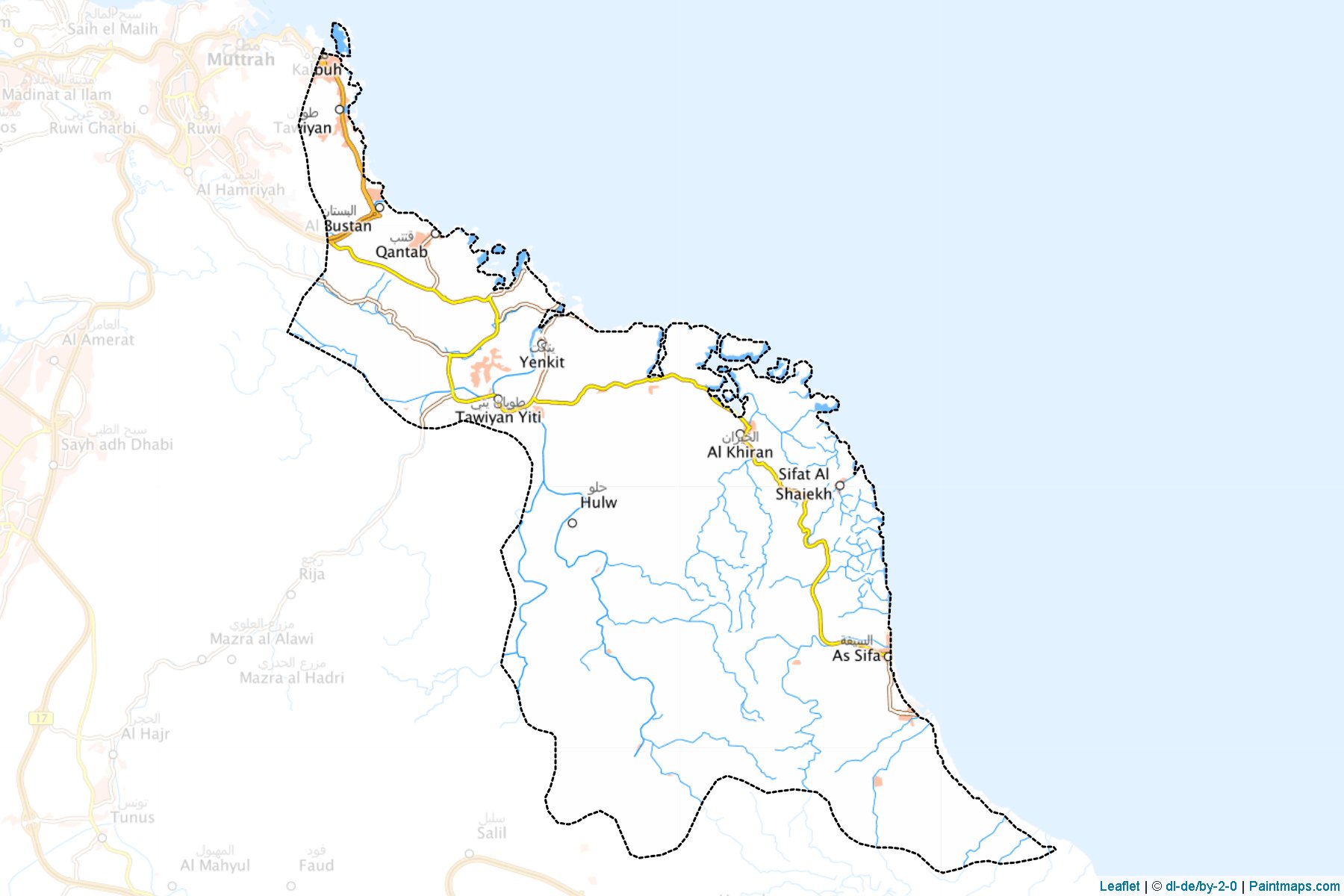 Muestras de recorte de mapas Muscat (Muscat)-1