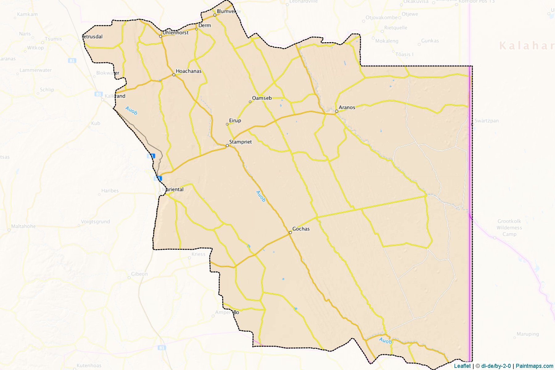 Muestras de recorte de mapas Mariental Rural (Hardap)-1