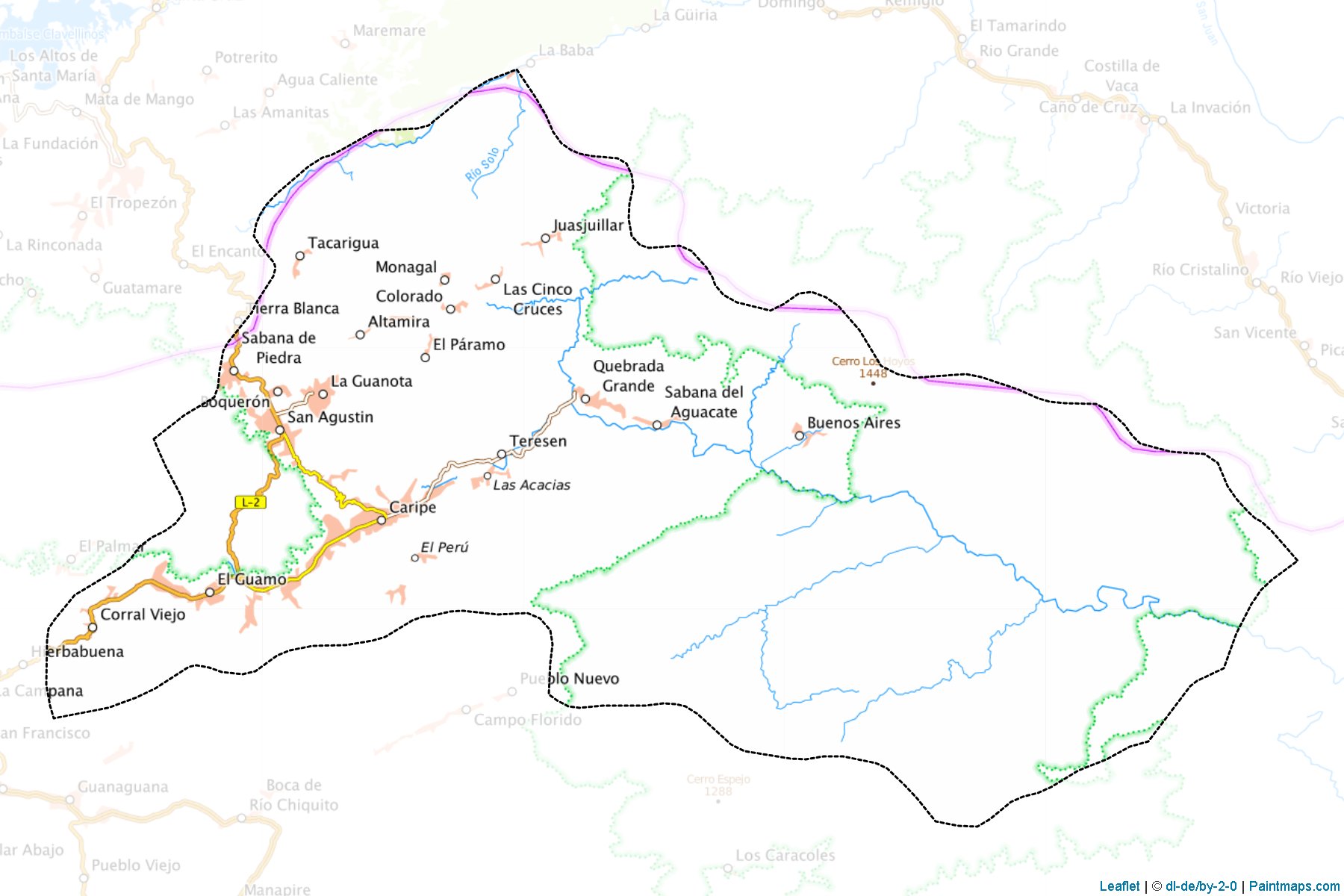 Muestras de recorte de mapas Caripe (Monagas)-1