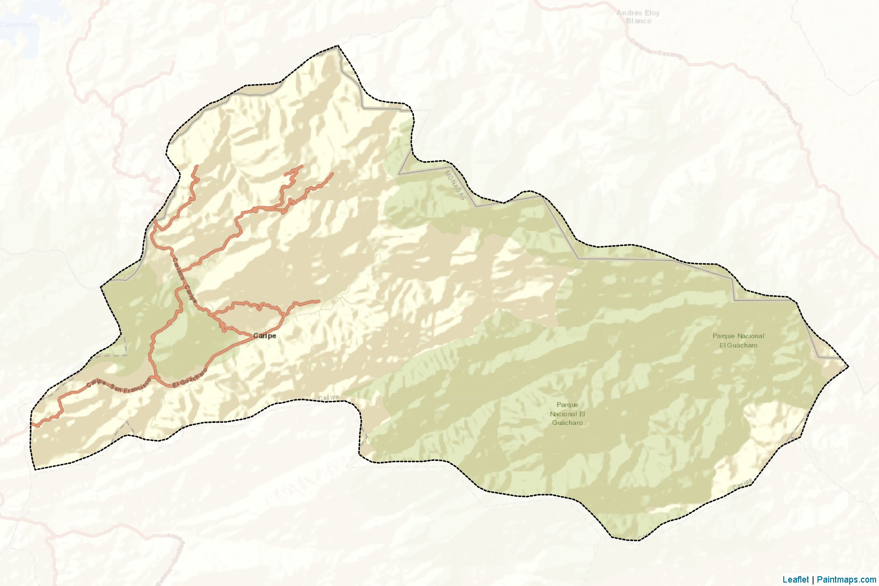 Muestras de recorte de mapas Caripe (Monagas)-2