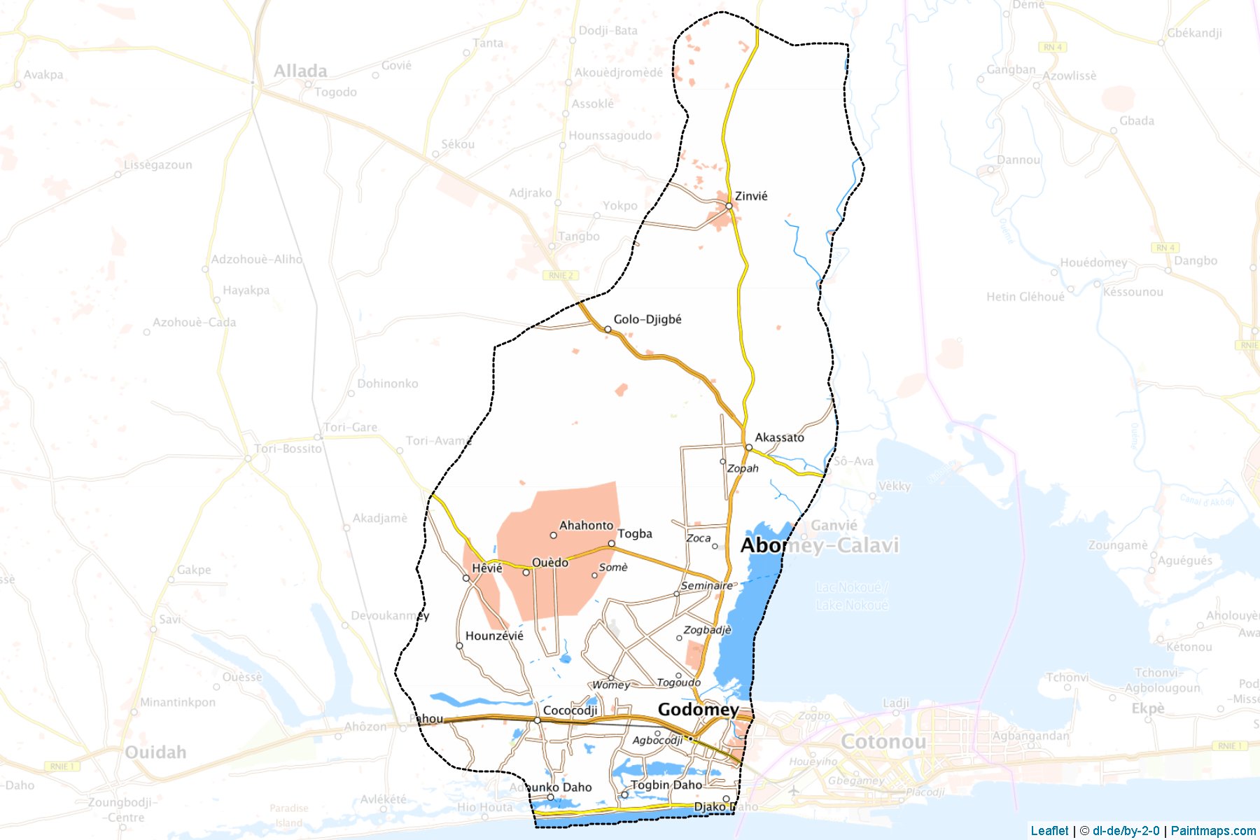 Abomey-Calavi (Atlantique Department) Map Cropping Samples-1