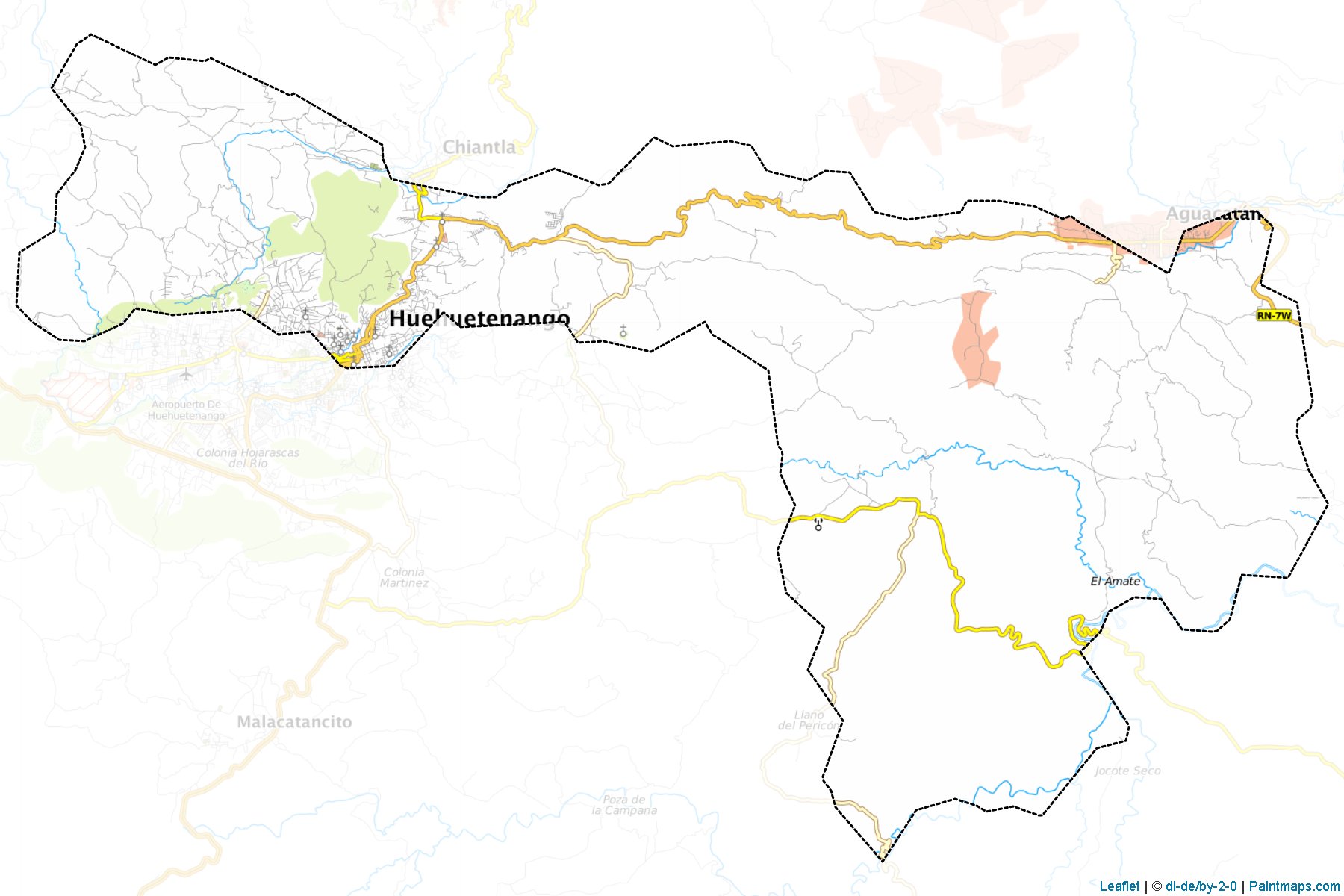 Huehuetenango (Huehuetenango) Map Cropping Samples-1