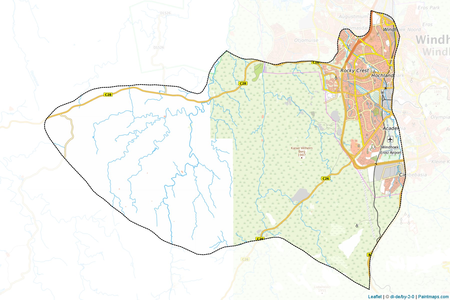 Windhoek West (Khomas) Haritası Örnekleri-1