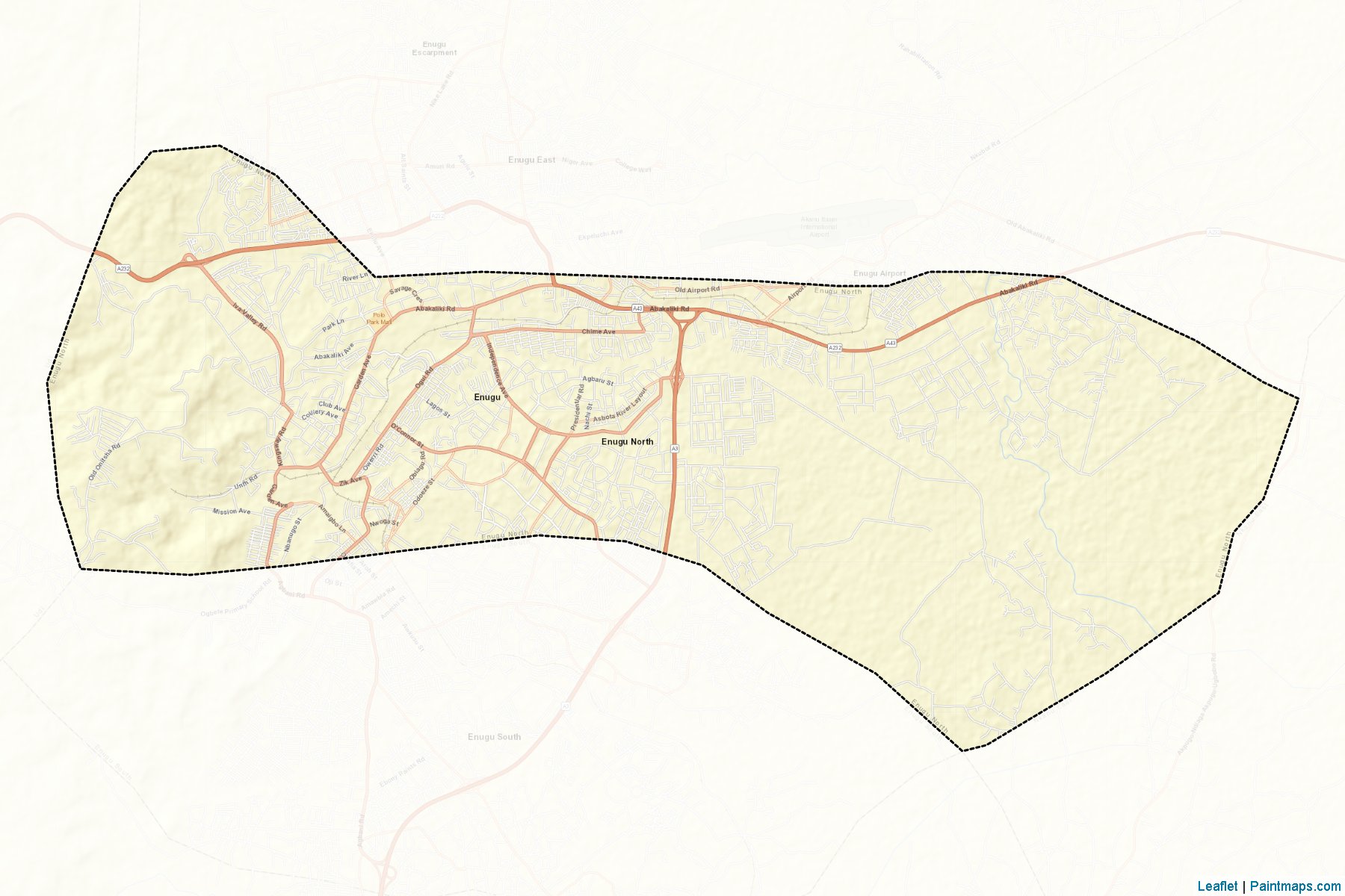 Muestras de recorte de mapas Enugu North (Enugu)-2