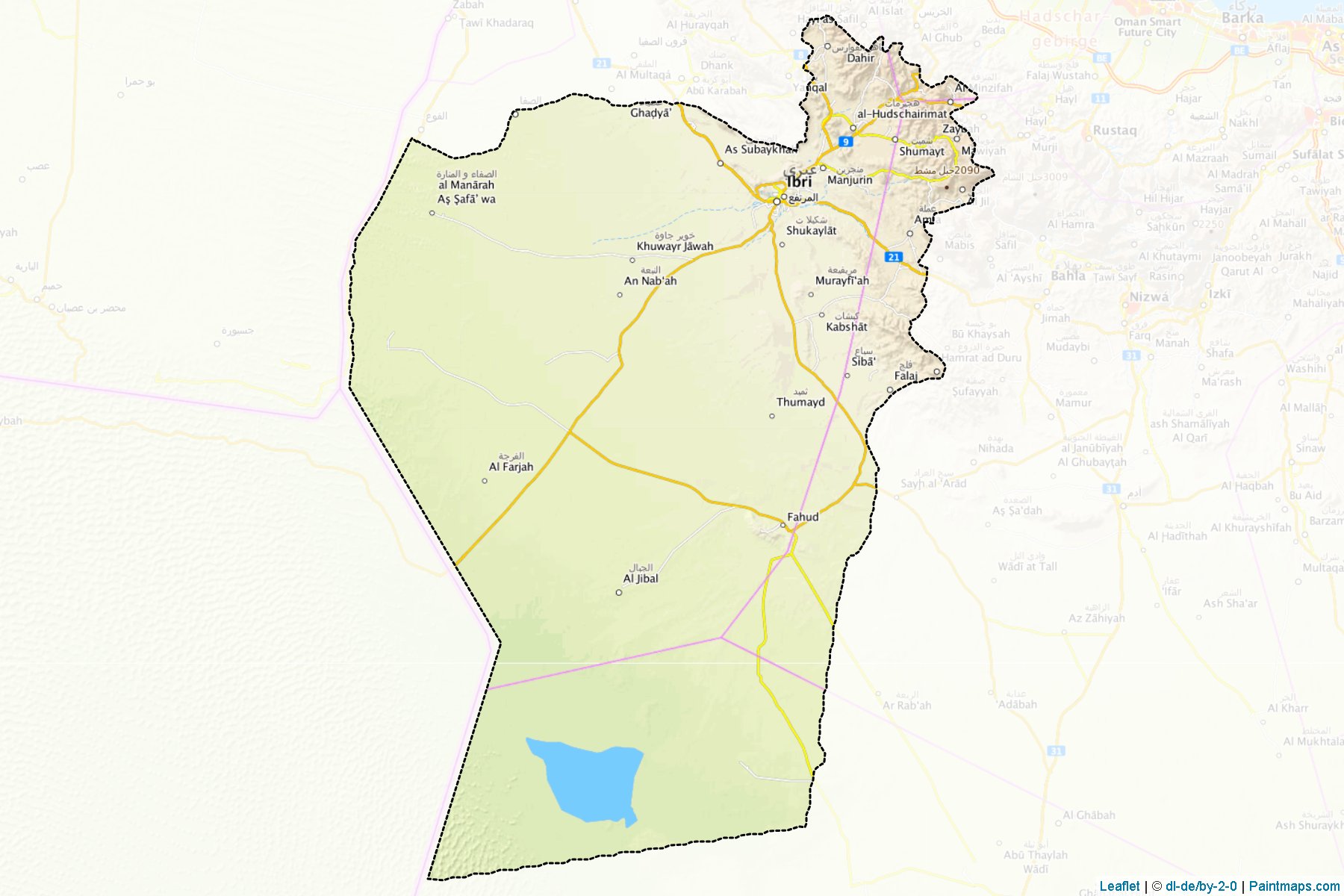 Muestras de recorte de mapas Ibri (Adh Dhahirah)-1