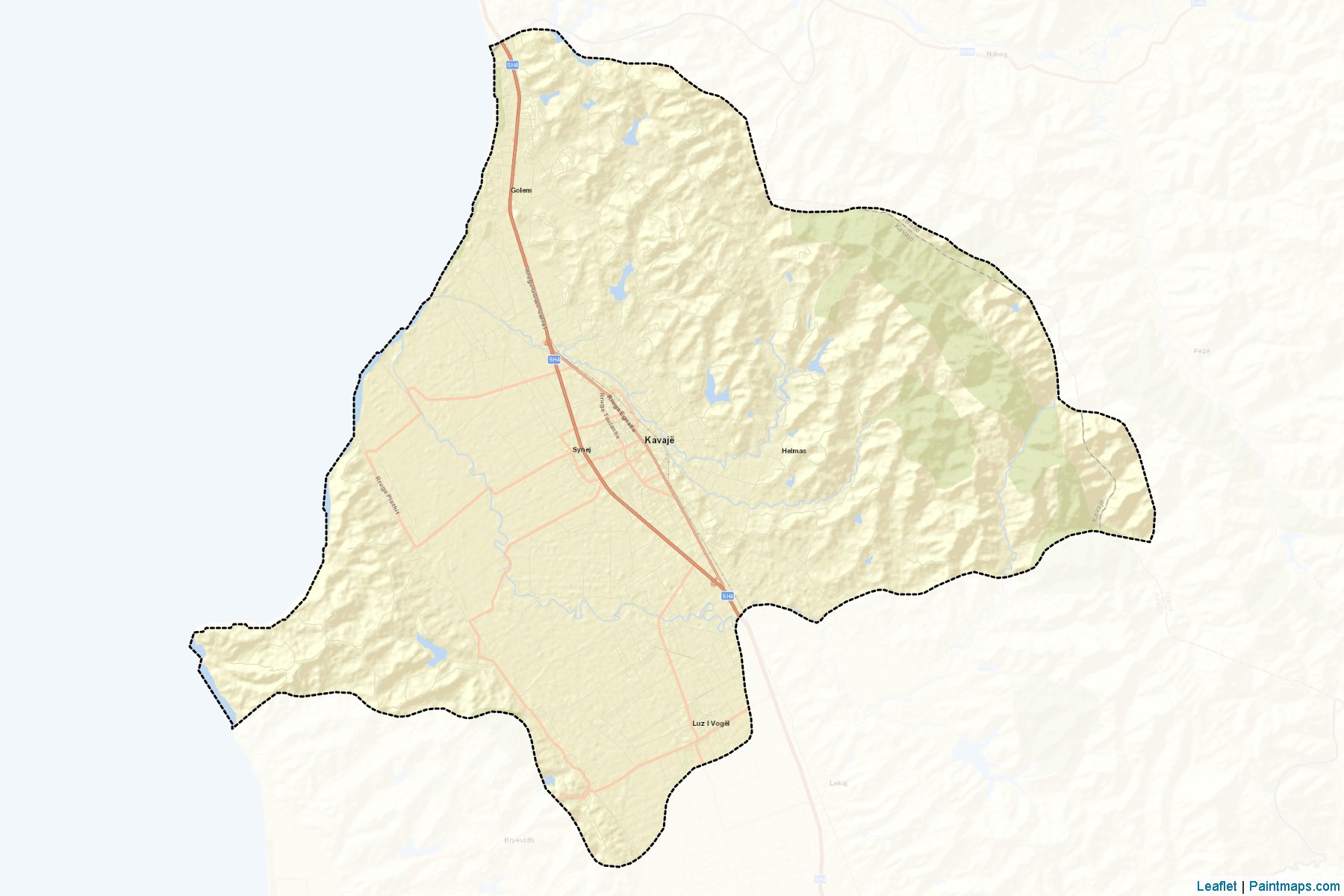 Muestras de recorte de mapas Kavajë (Tiranë)-2