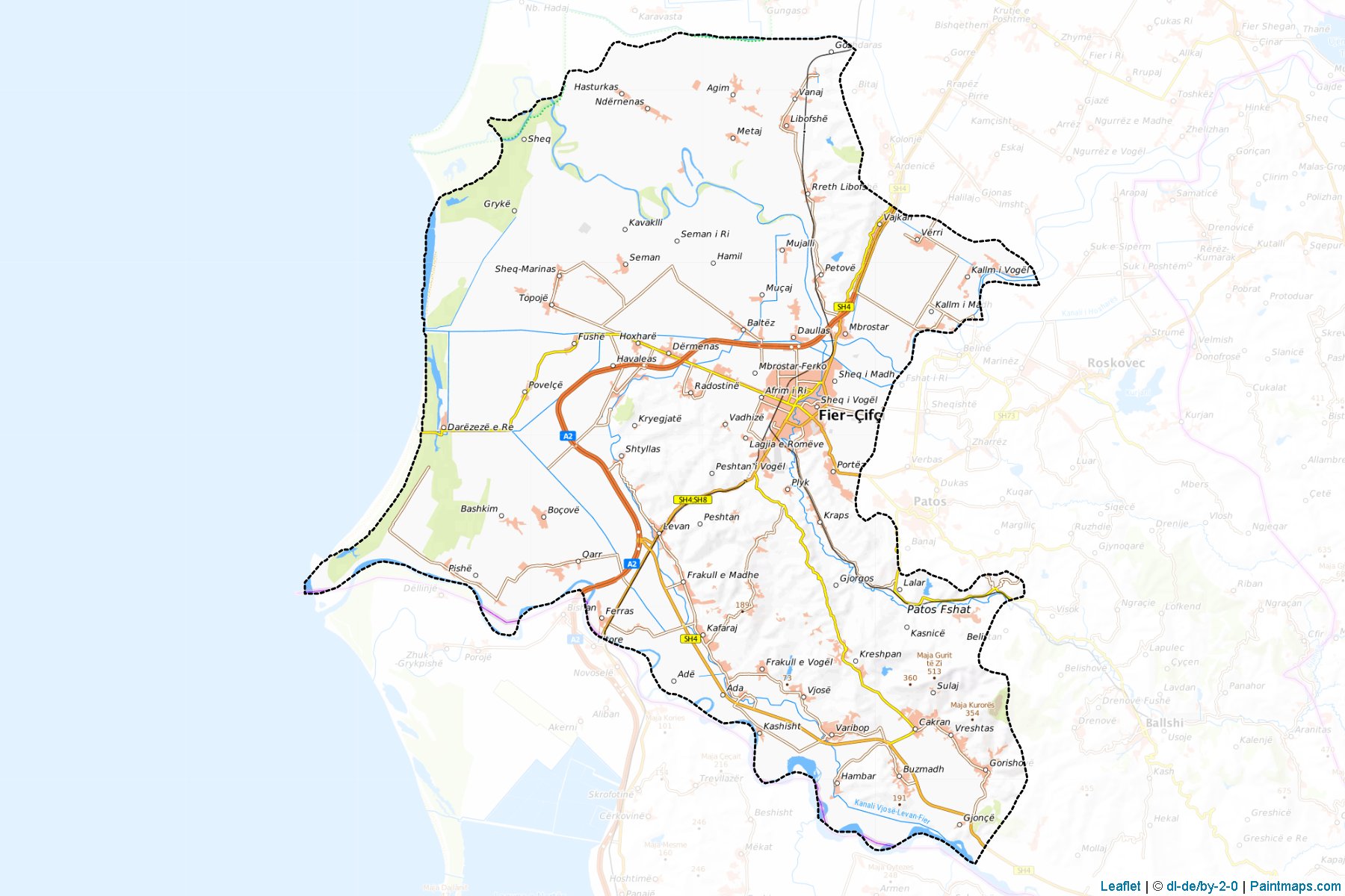 Muestras de recorte de mapas Fier (Fier)-1