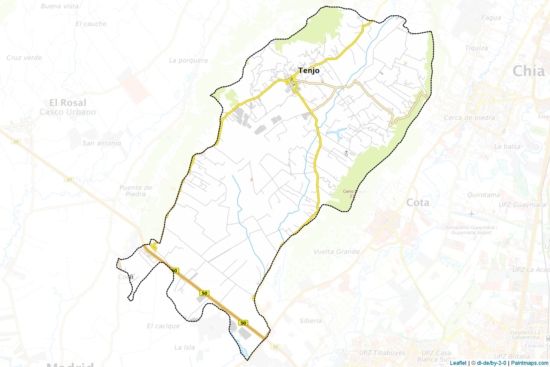 Muestras de recorte de mapas Tenjo (Cundinamarca)-1