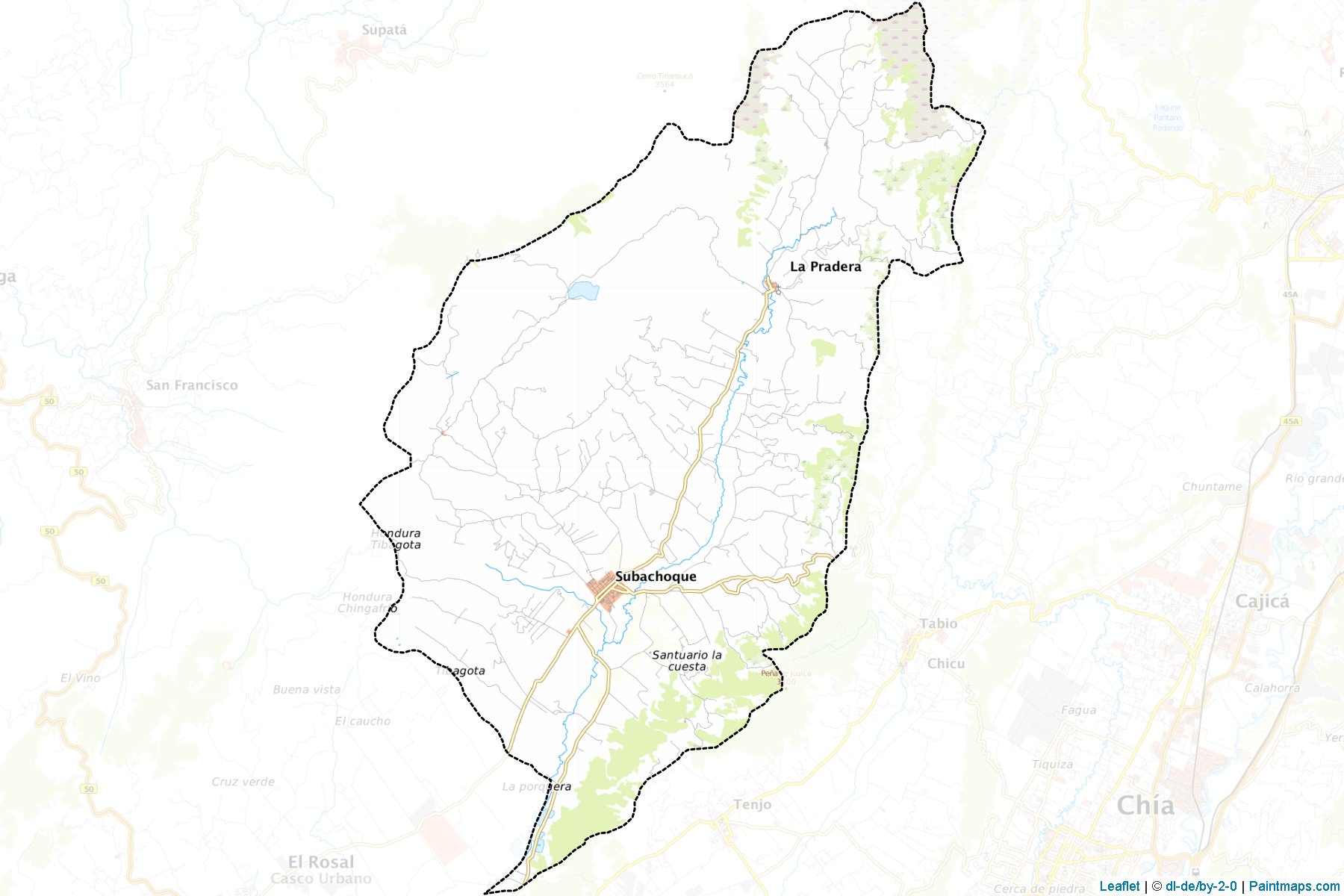 Subachoque (Cundinamarca) Haritası Örnekleri-1