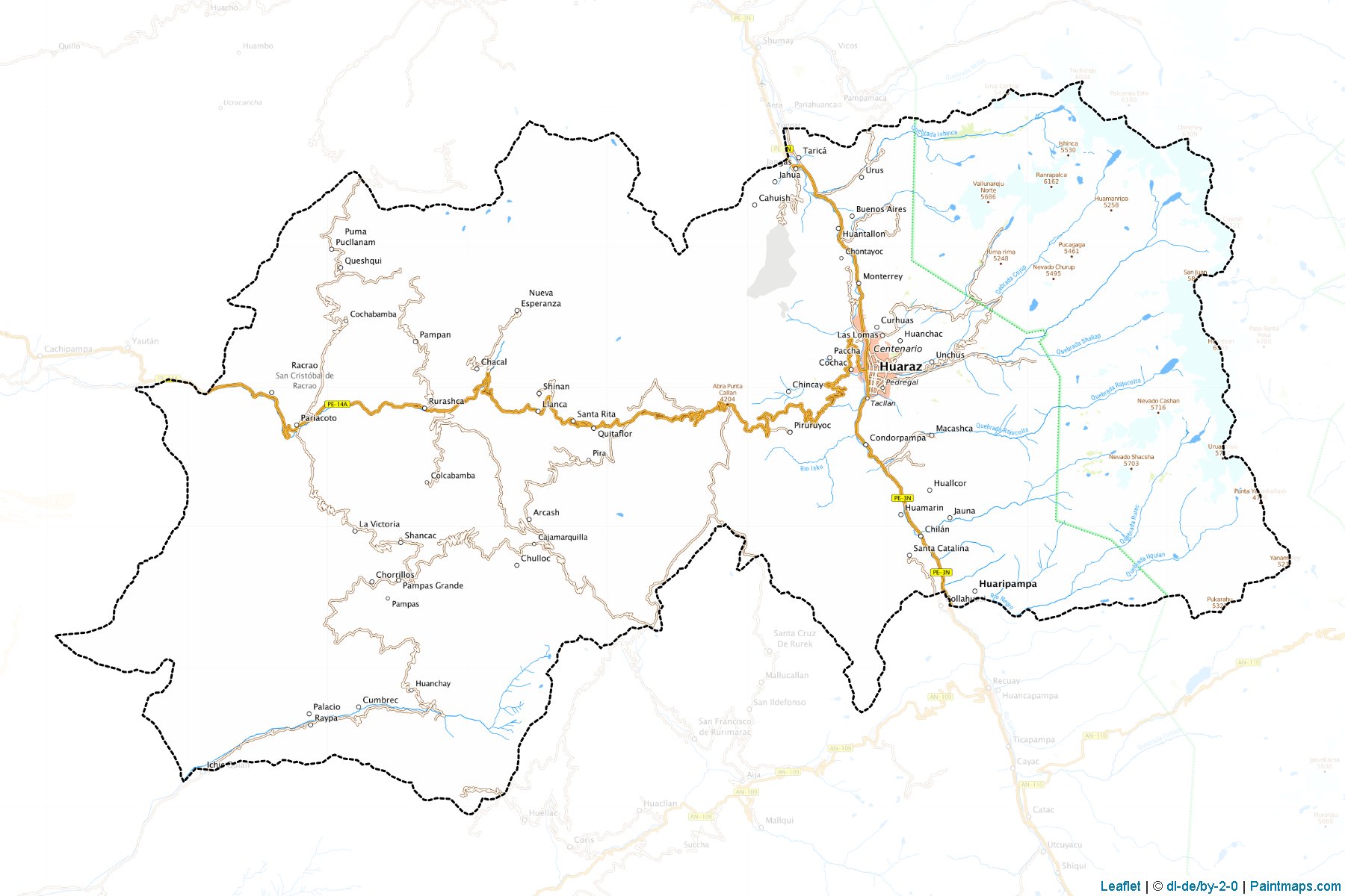 Muestras de recorte de mapas Huaraz (Ancash)-1