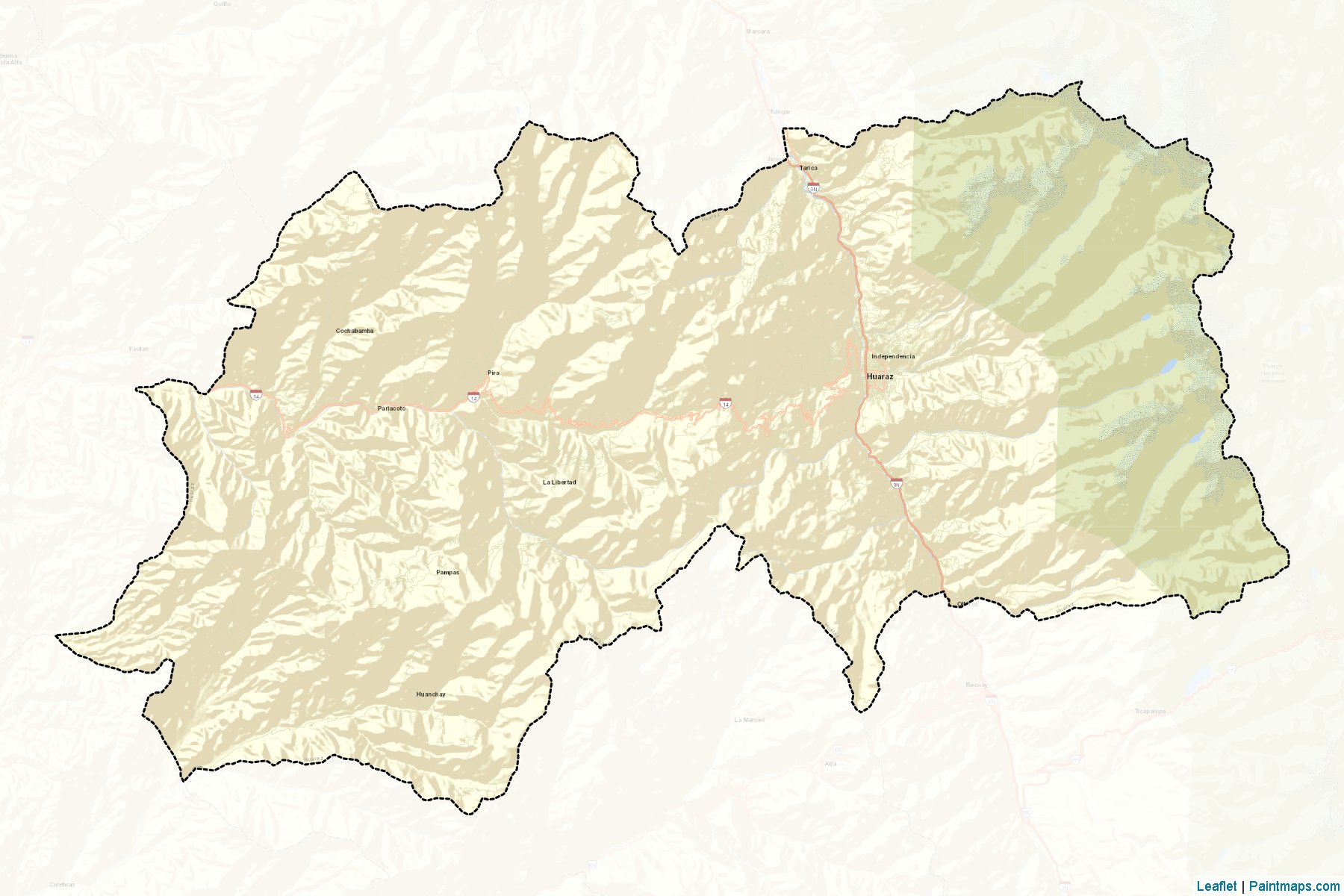 Muestras de recorte de mapas Huaraz (Ancash)-2