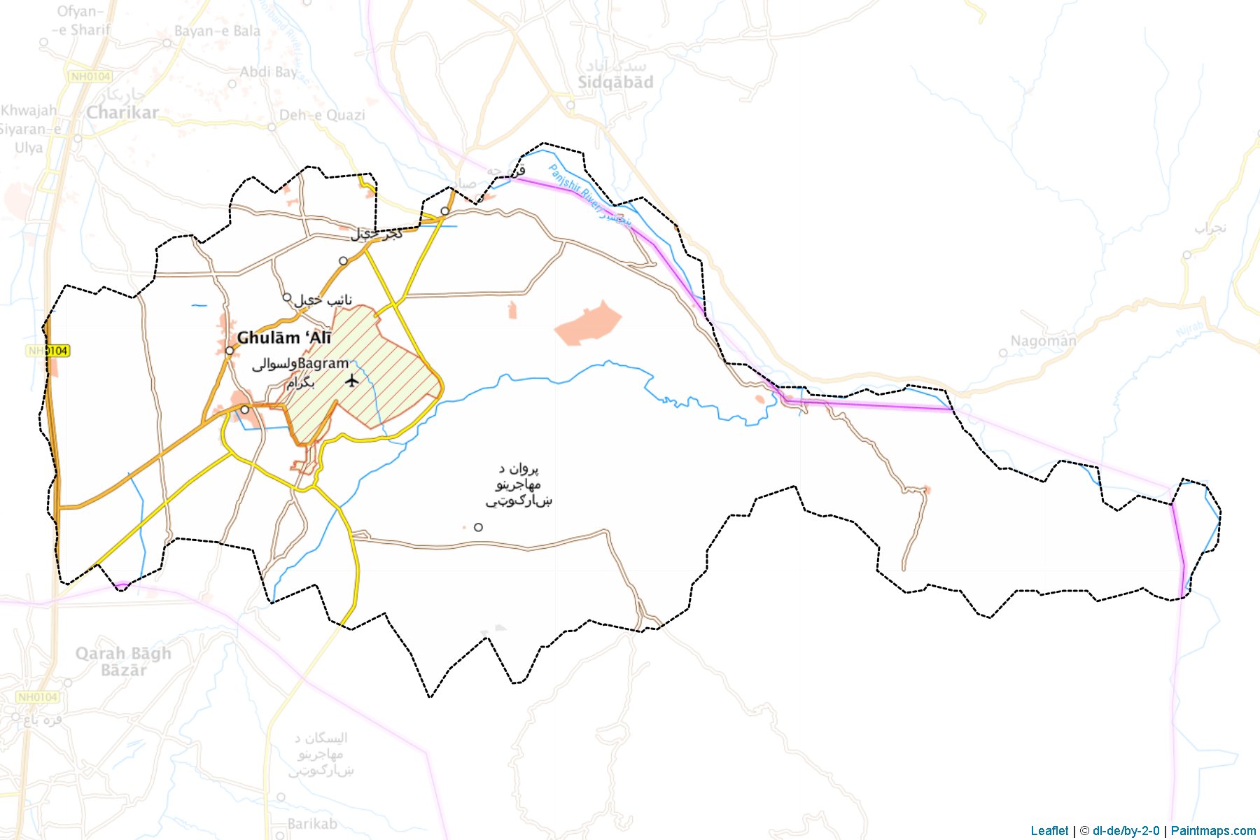 Muestras de recorte de mapas Bagram (Parwan)-1