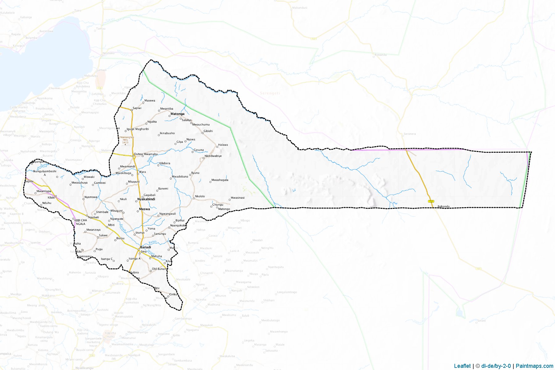 Muestras de recorte de mapas Bariadi (Simiyu)-1