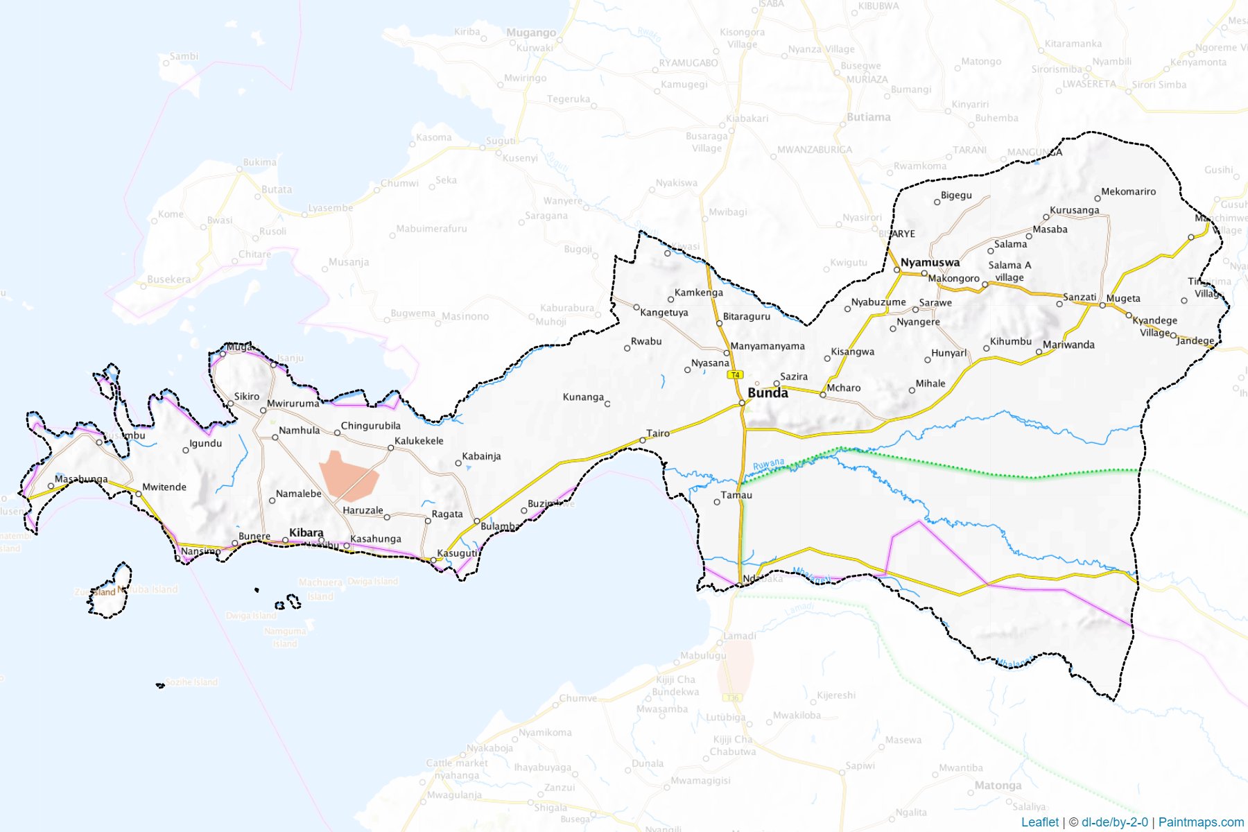 Muestras de recorte de mapas Bunda (Mara)-1