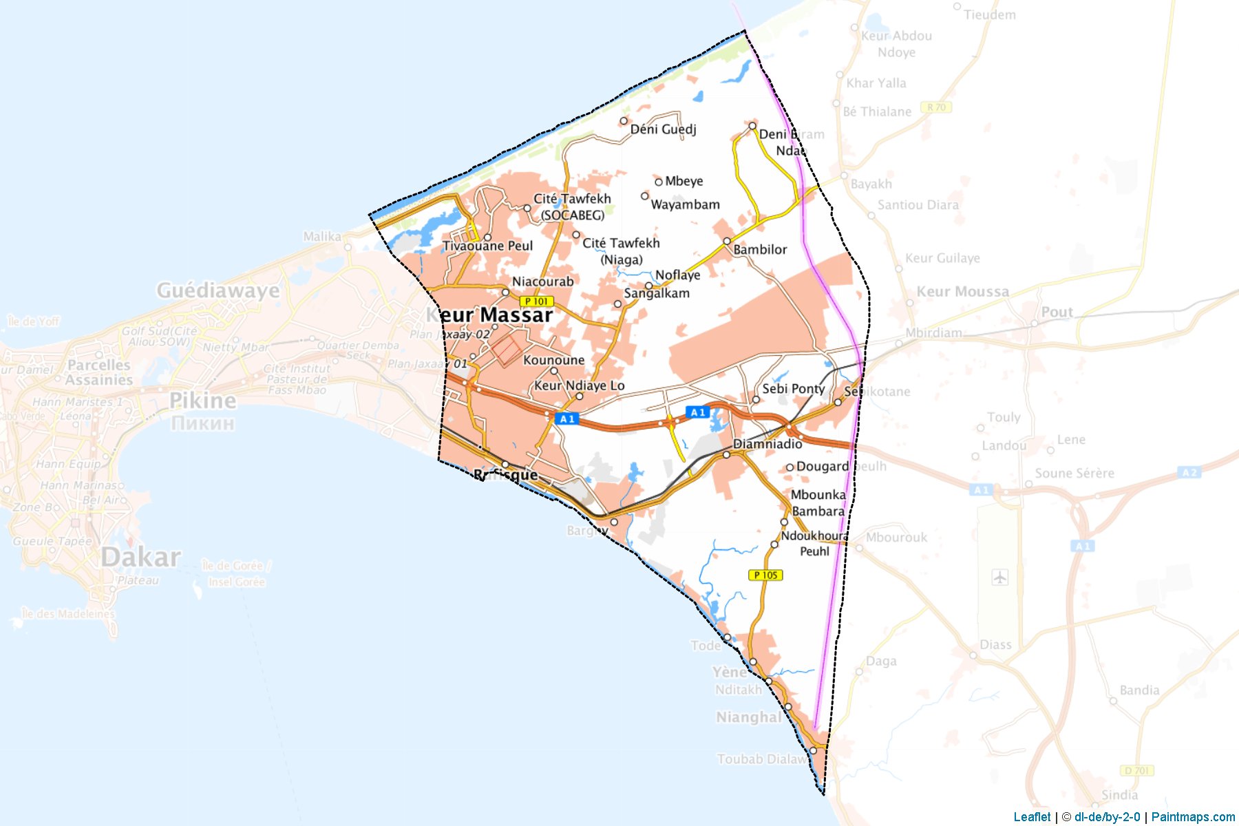 Muestras de recorte de mapas Rufisque (Dakar)-1