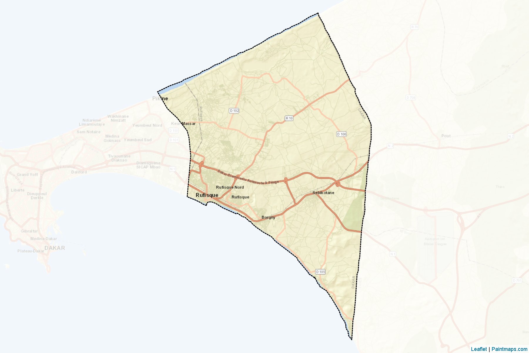 Rufisque Department (Dakar) Map Cropping Samples-2