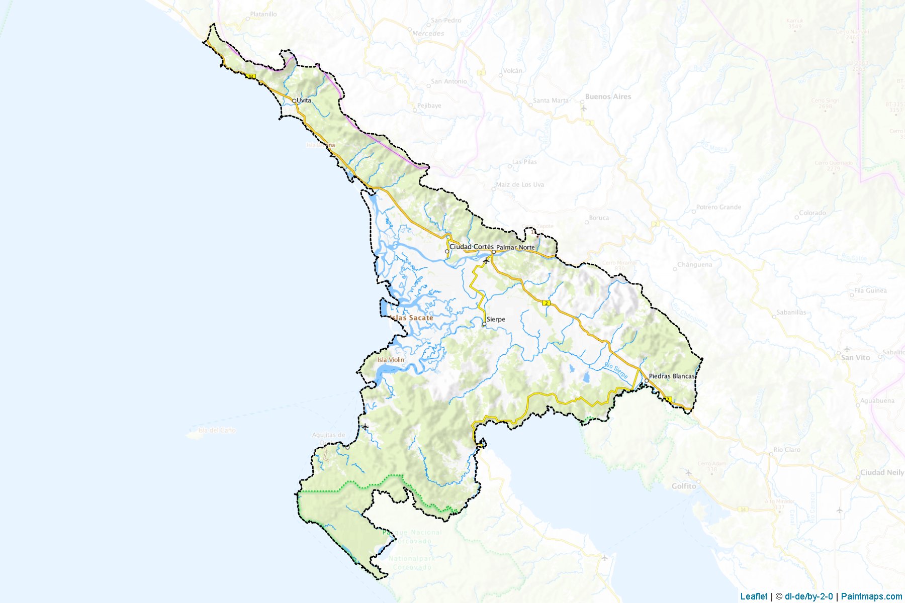 Muestras de recorte de mapas Osa (Puntarenas)-1