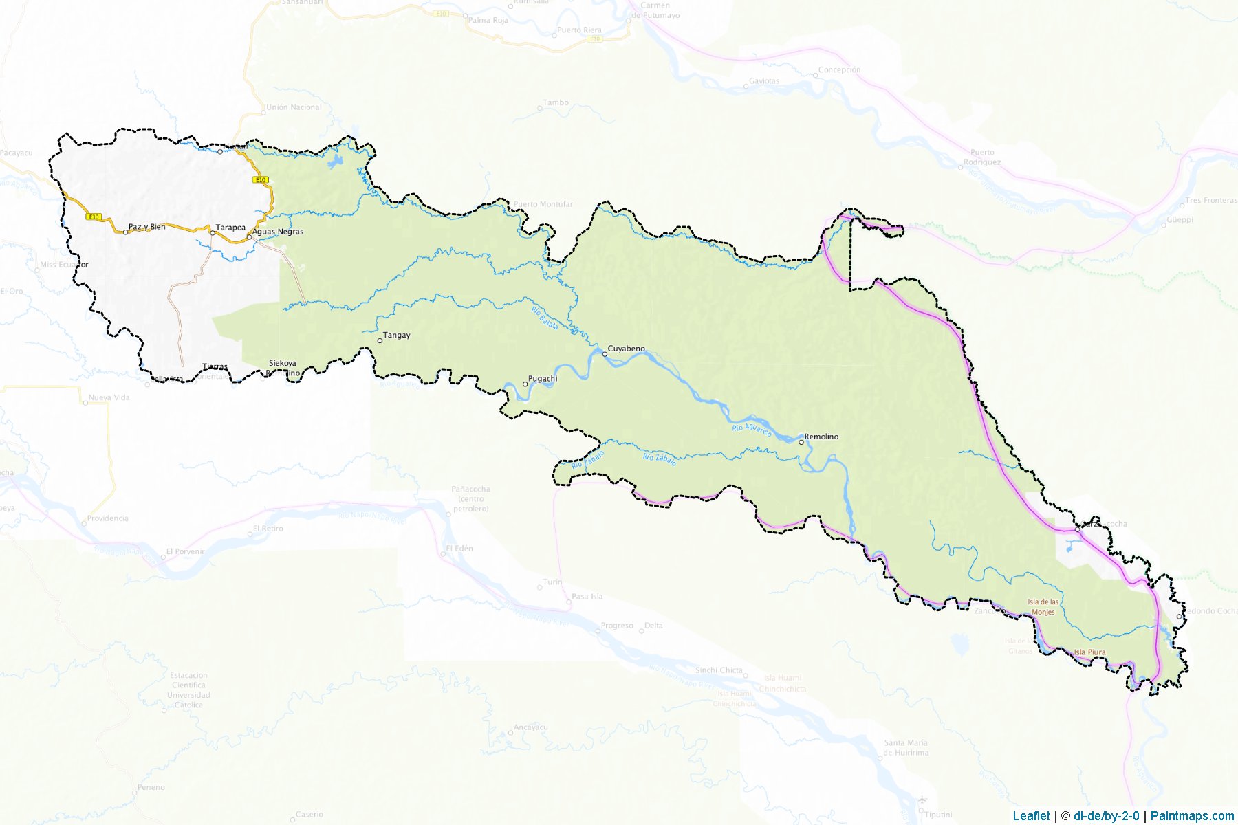 Muestras de recorte de mapas Cuyabeno (Sucumbios)-1