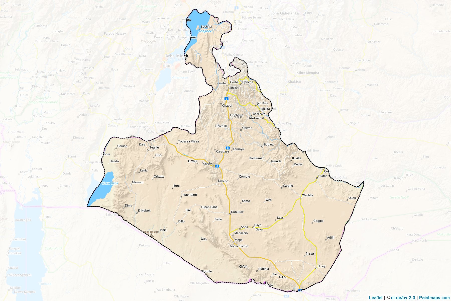 Muestras de recorte de mapas Borena (Oromiya)-1