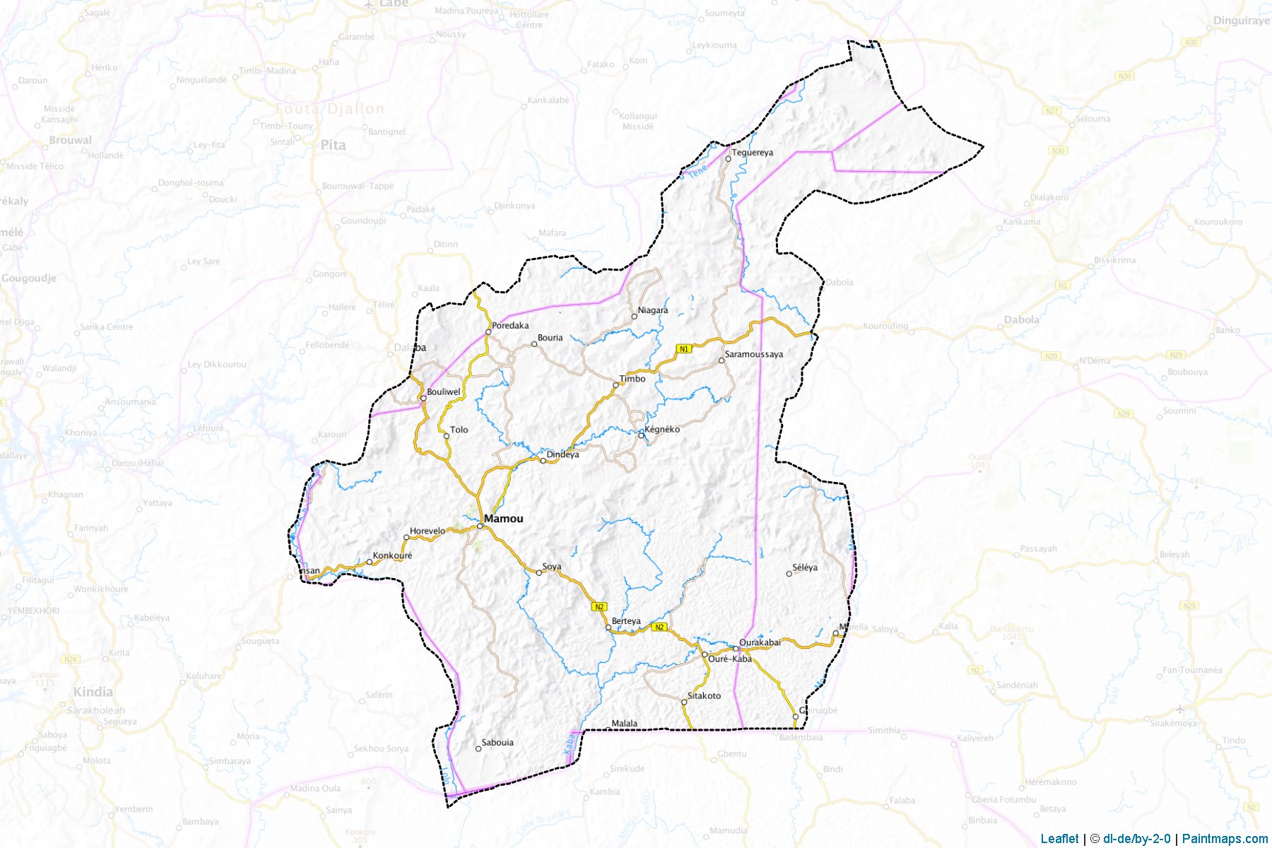 Mamou Prefecture (Mamou) Map Cropping Samples-1