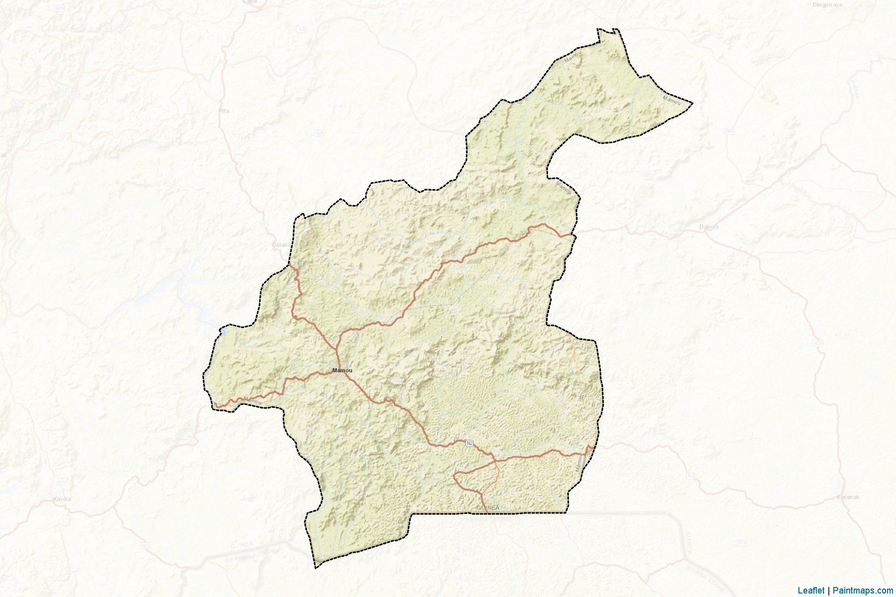 Mamou Prefecture (Mamou) Map Cropping Samples-2