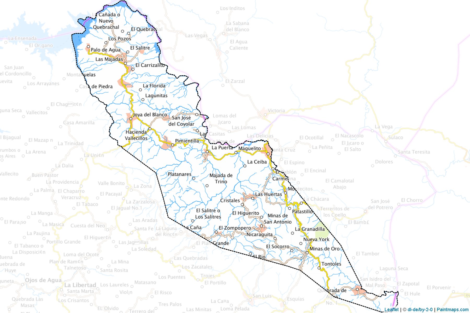 Muestras de recorte de mapas Minas de Oro (Comayagua)-1