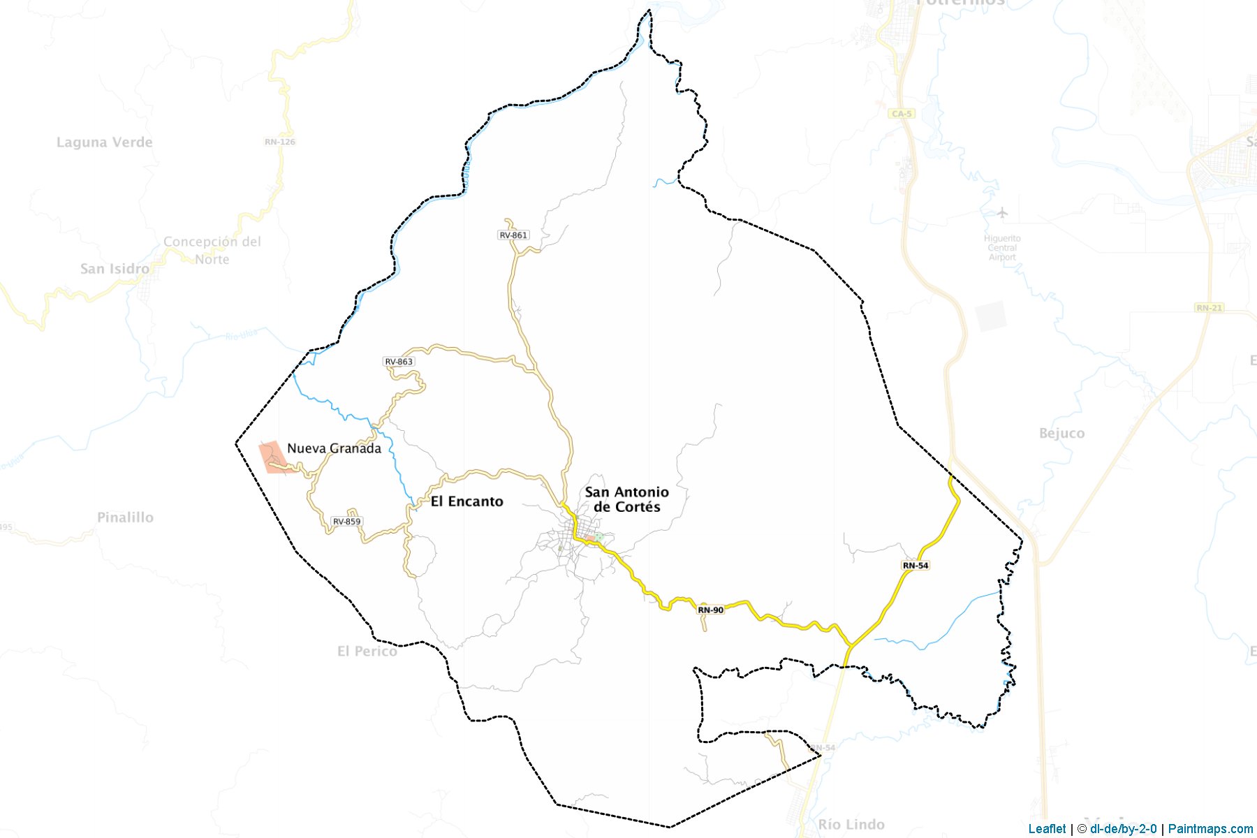 San Antonio de Cortés (Cortés) Map Cropping Samples-1