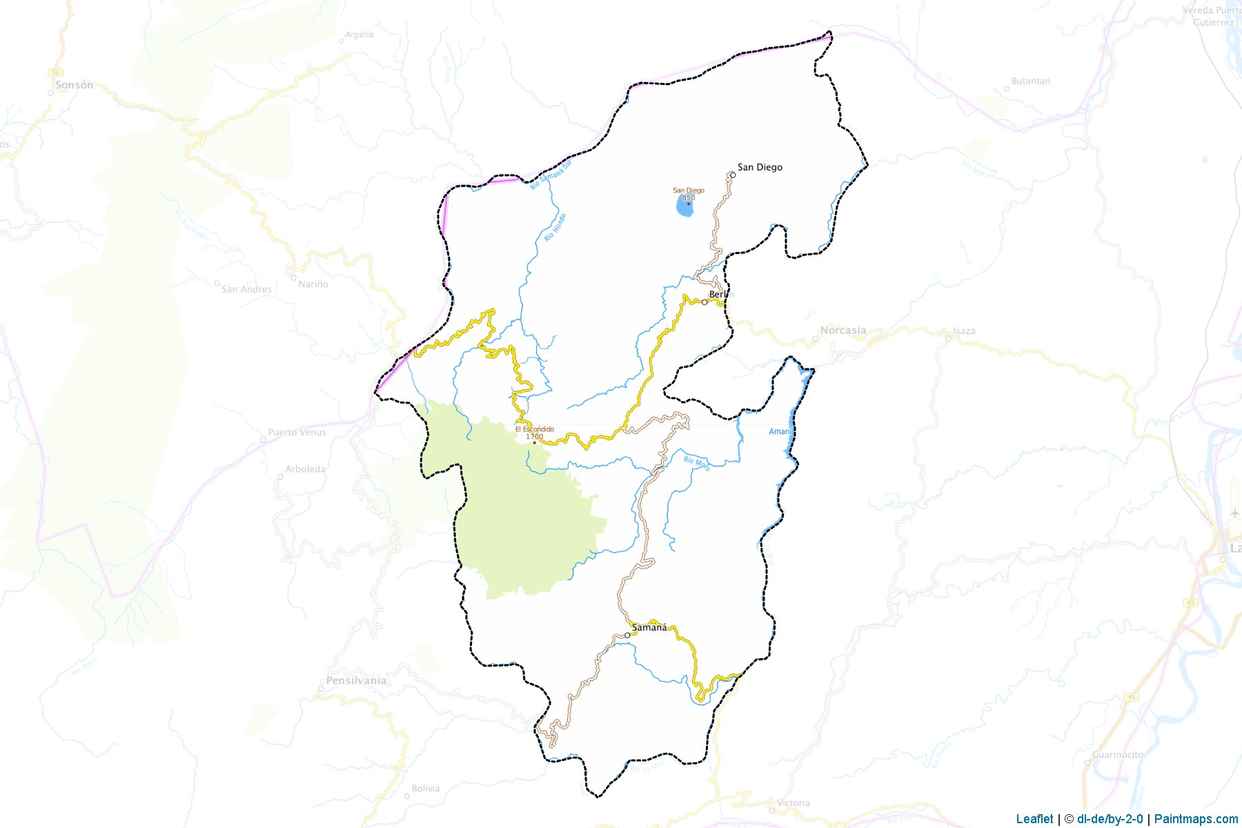 Muestras de recorte de mapas Samaná (Caldas)-1