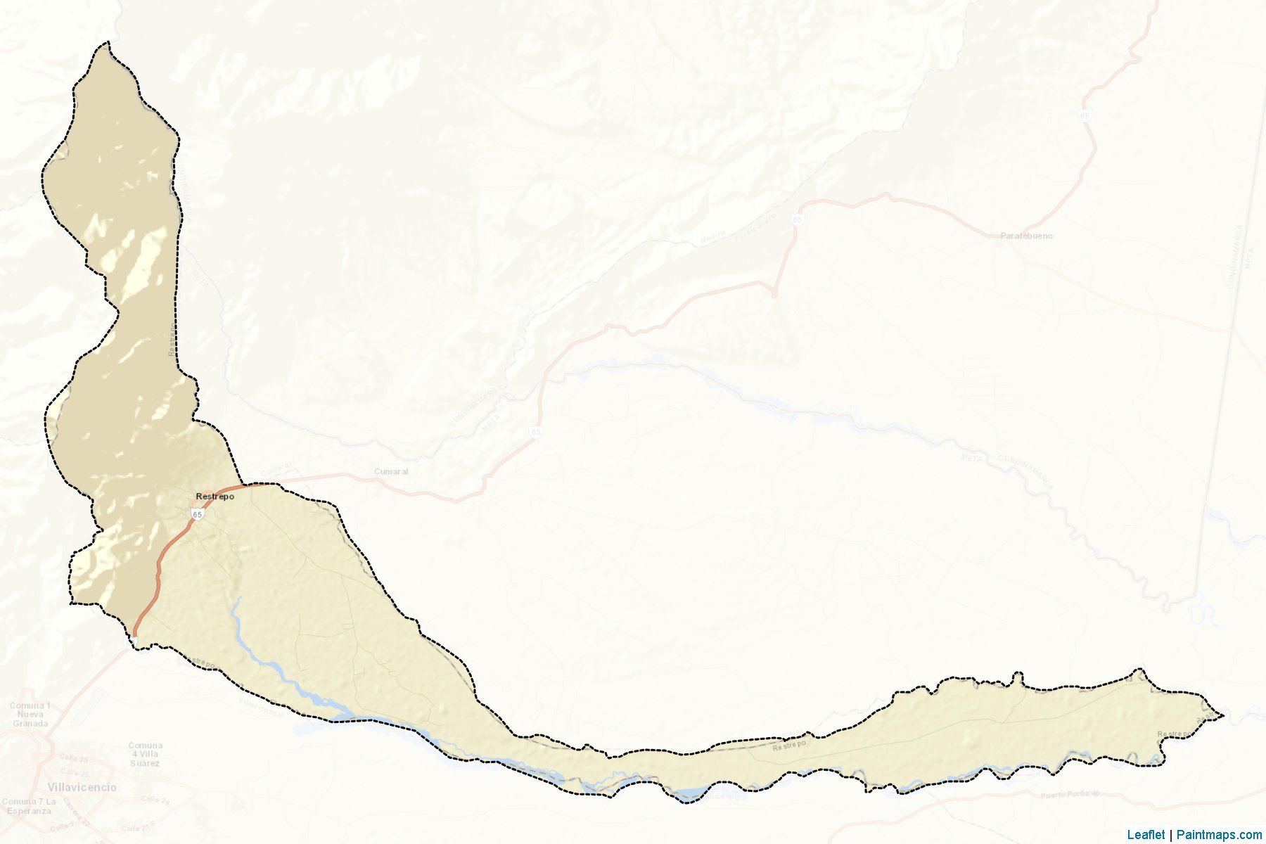 Muestras de recorte de mapas Restrepo (Meta)-2