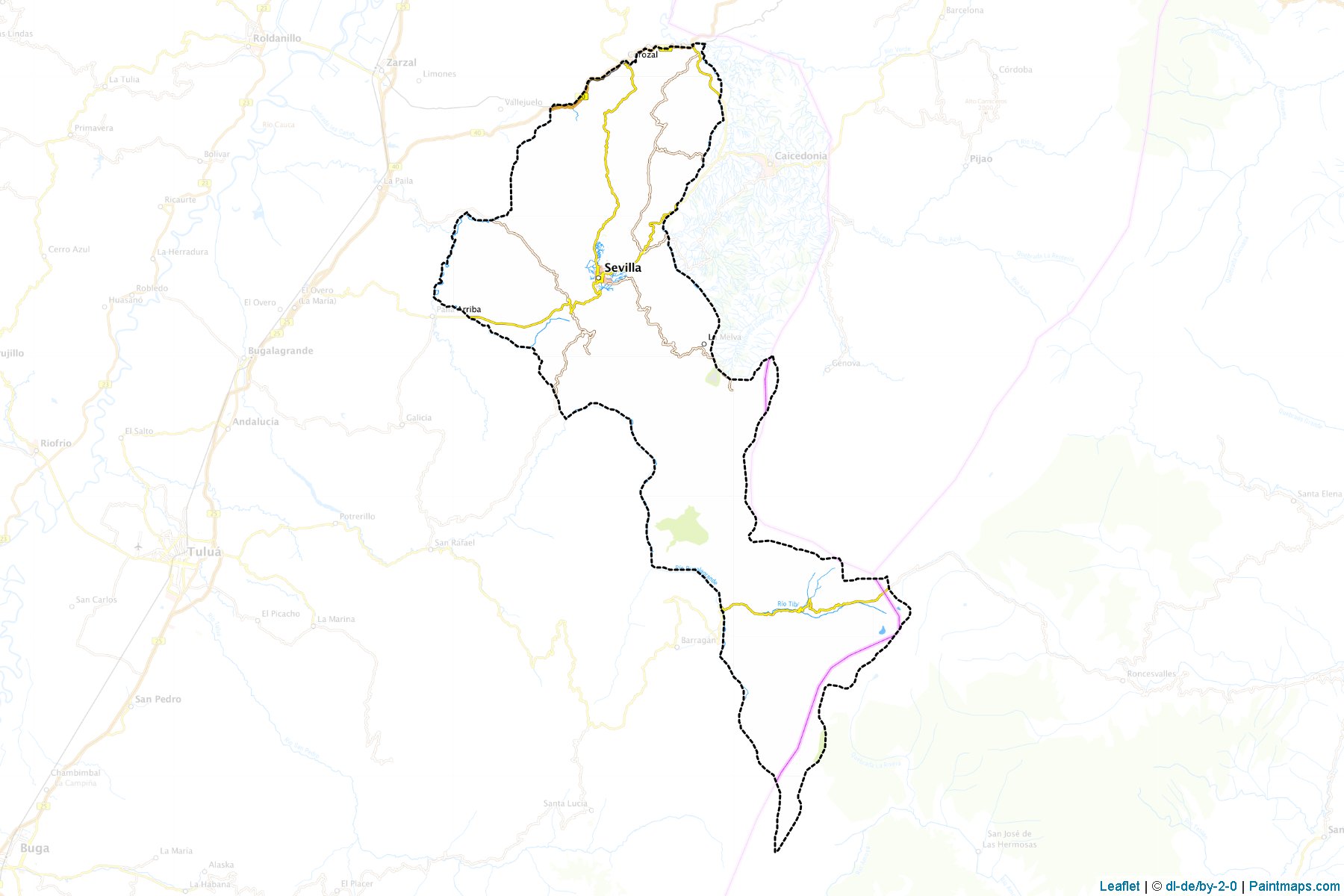 Sevilla (Valle del Cauca) Haritası Örnekleri-1