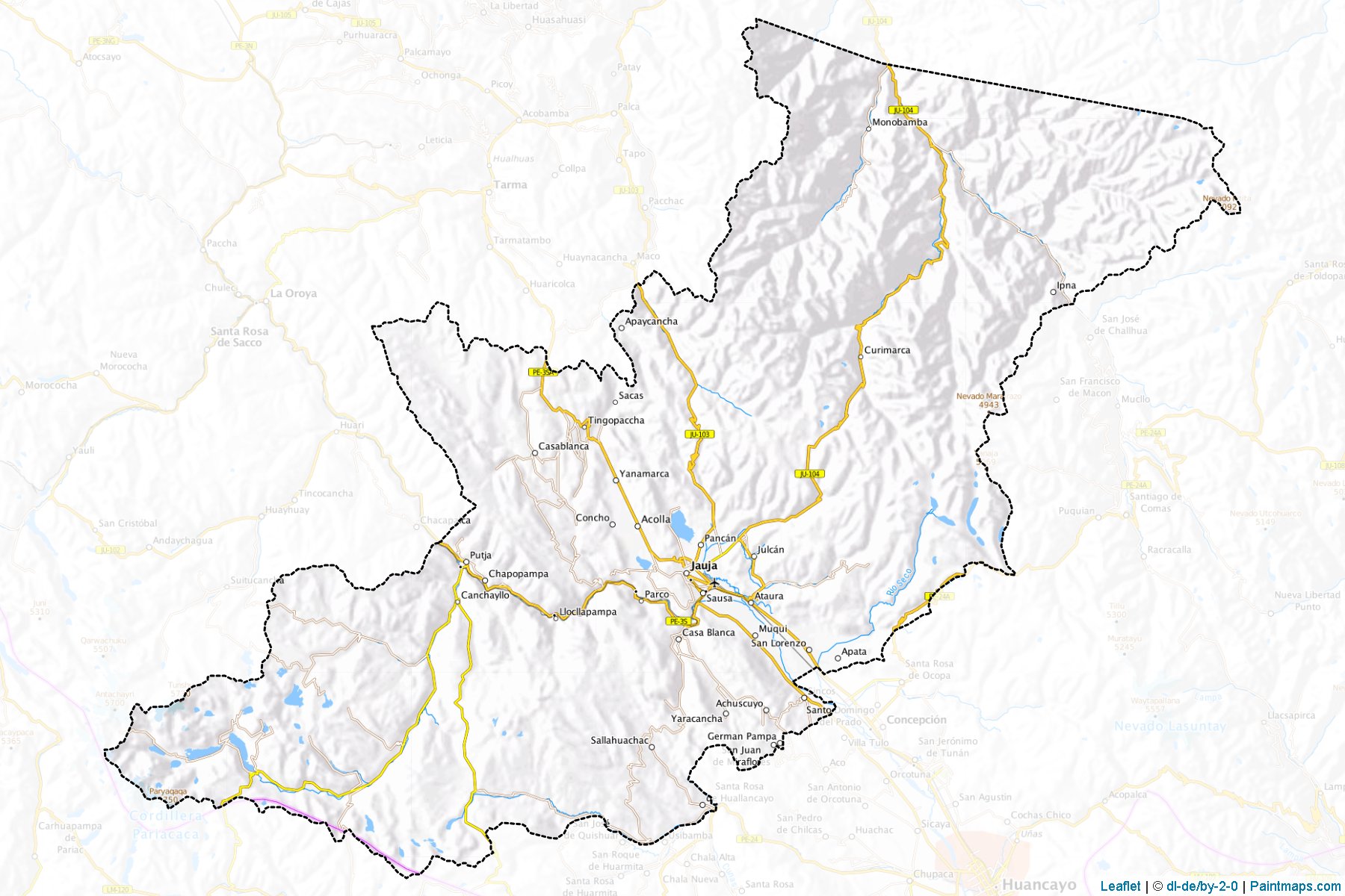 Muestras de recorte de mapas Jauja (Junin)-1